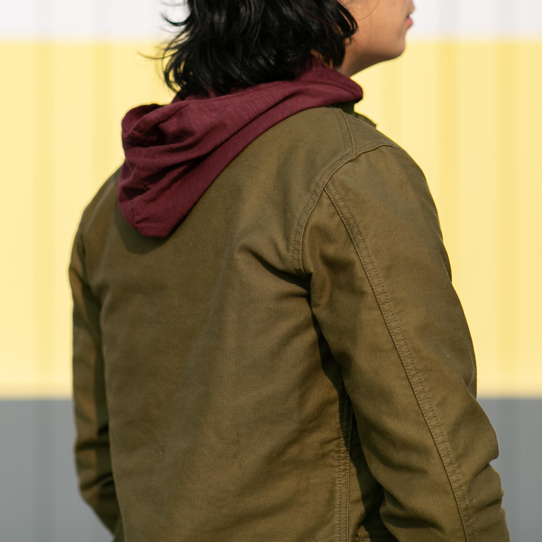 gustin superlight slub hoodie - wine