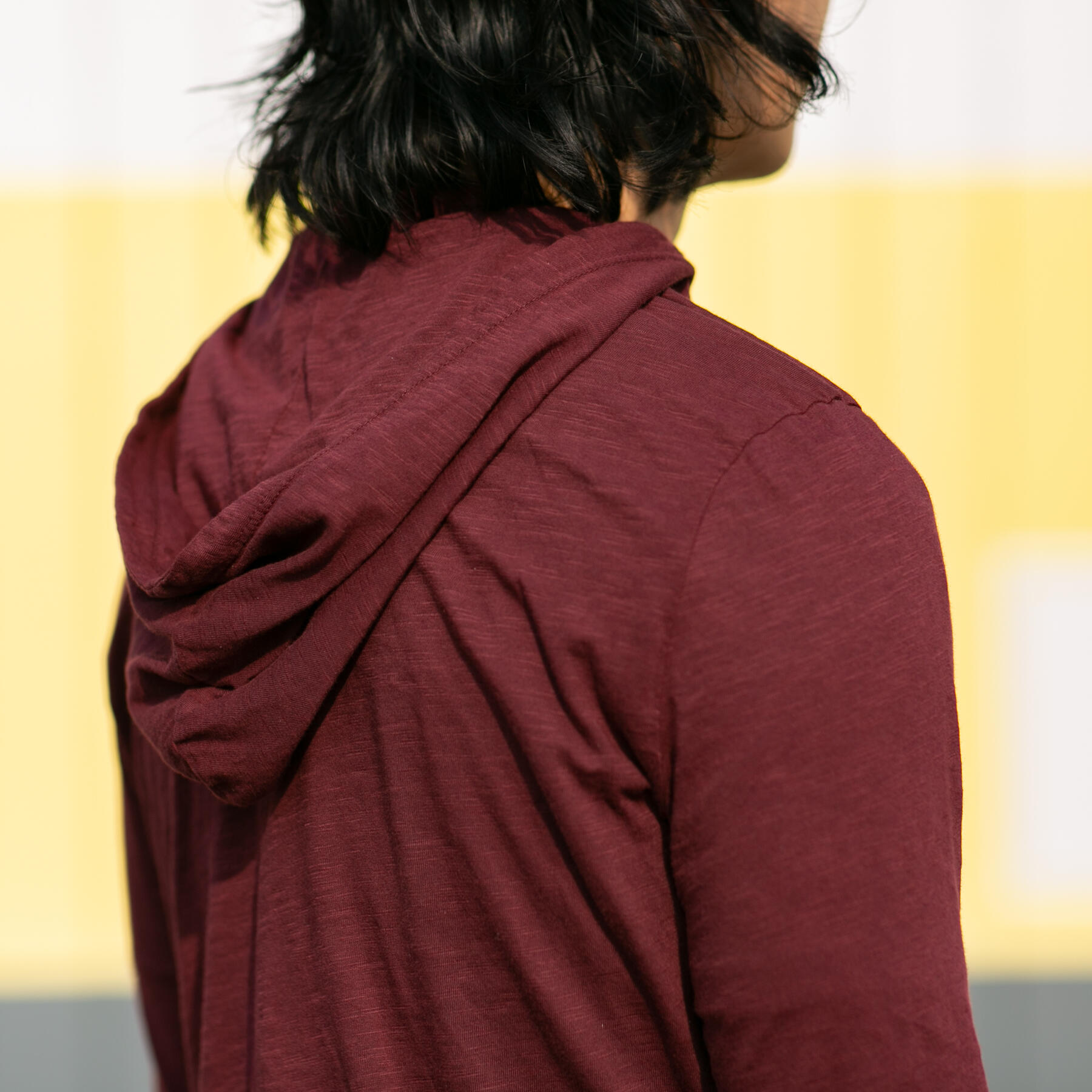 gustin superlight slub hoodie - wine