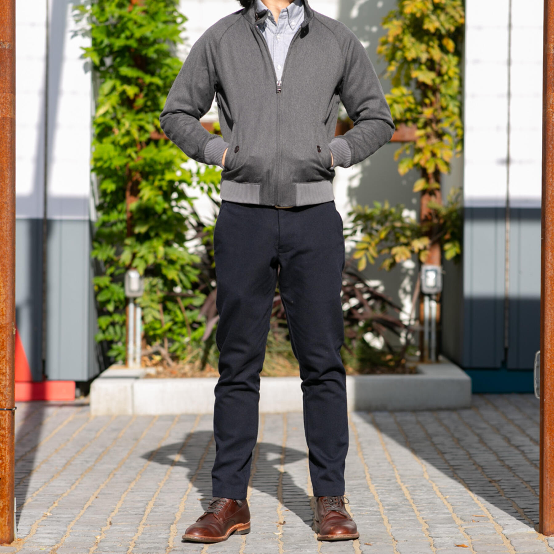 gustin #179 japan vintage wool chinos - navy