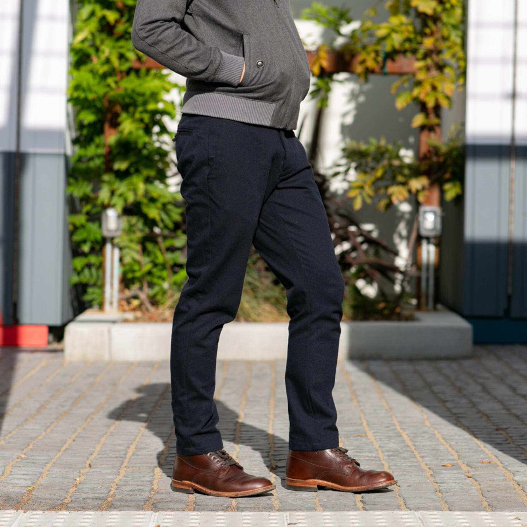 gustin #179 japan vintage wool chinos - navy
