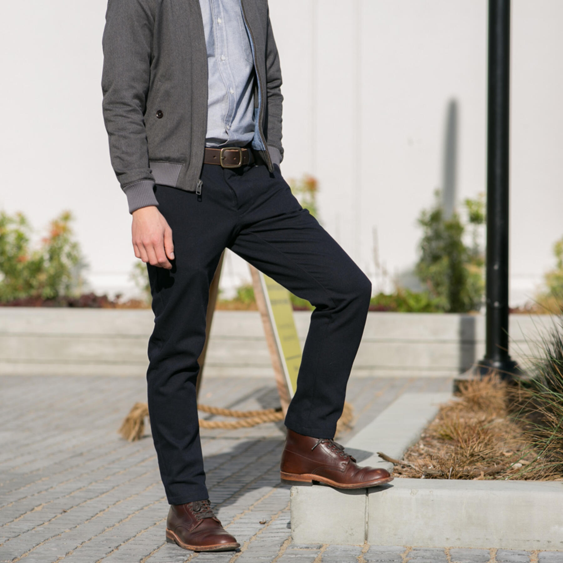 gustin #179 japan vintage wool chinos - navy