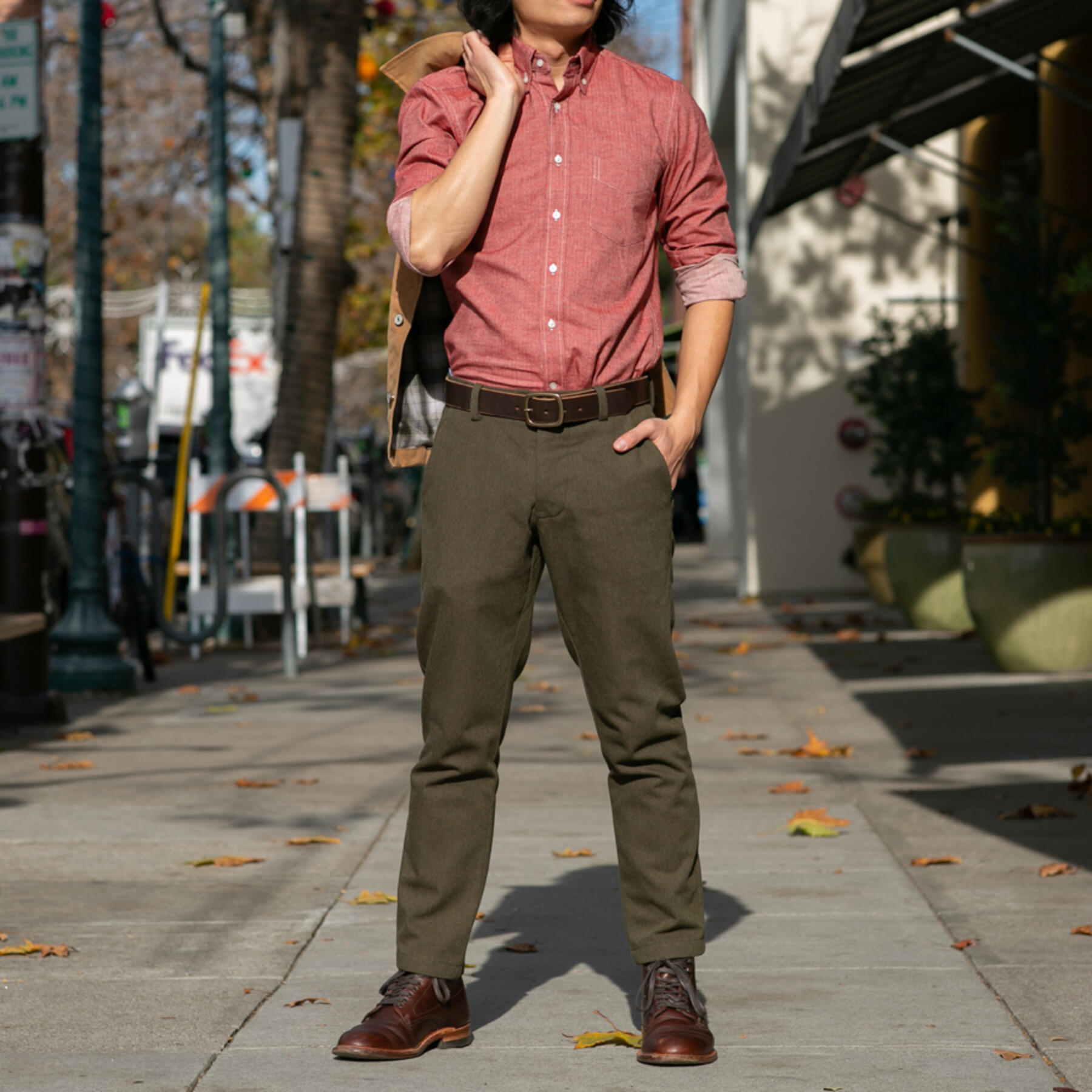 gustin #180 japan vintage wool chinos - brown