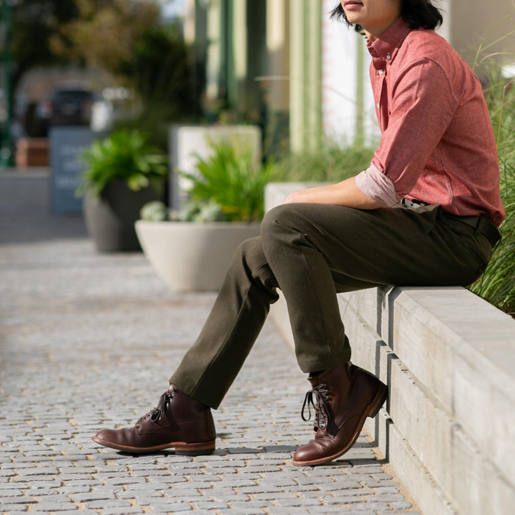 gustin #180 japan vintage wool chinos - brown