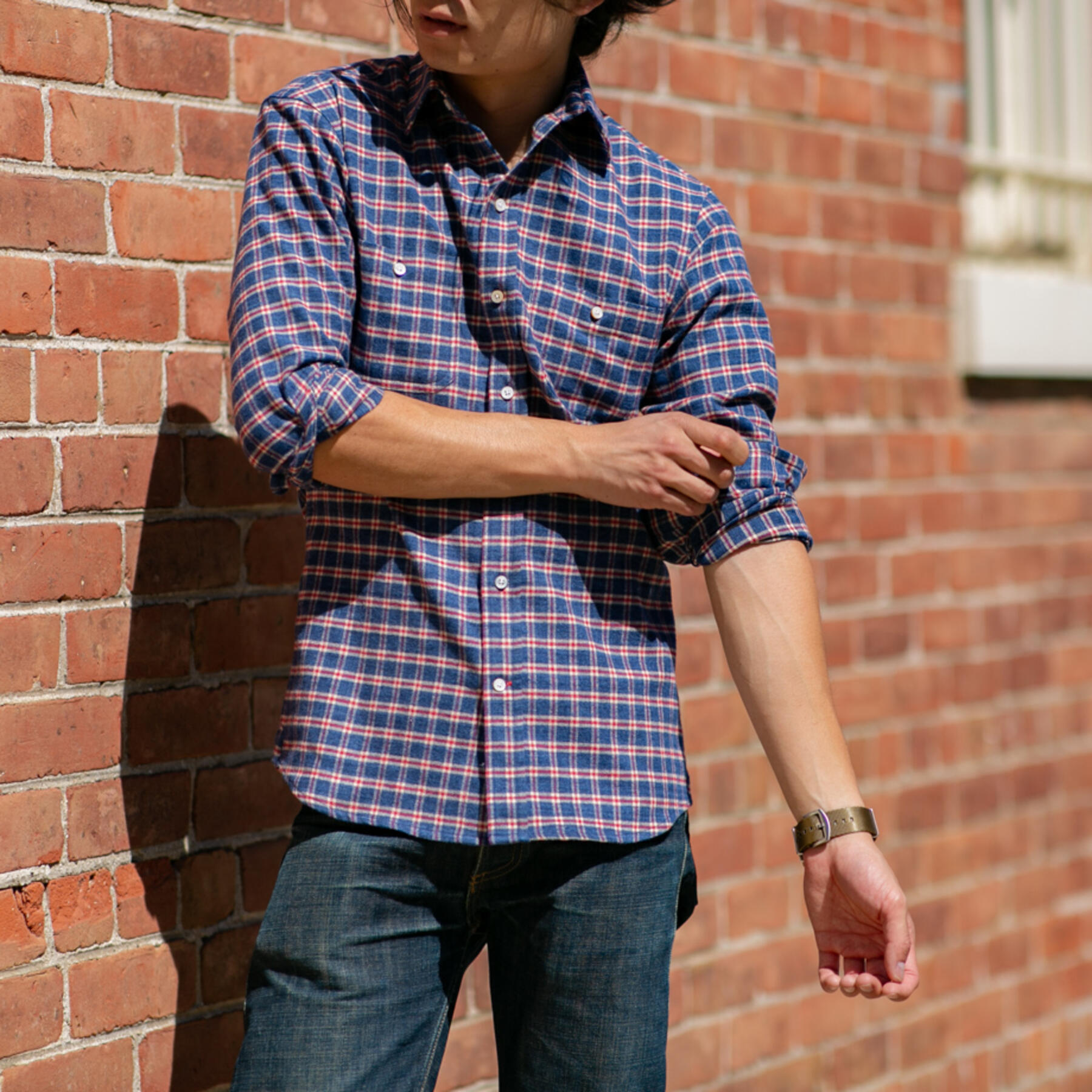 gustin #620 blue red white flannel