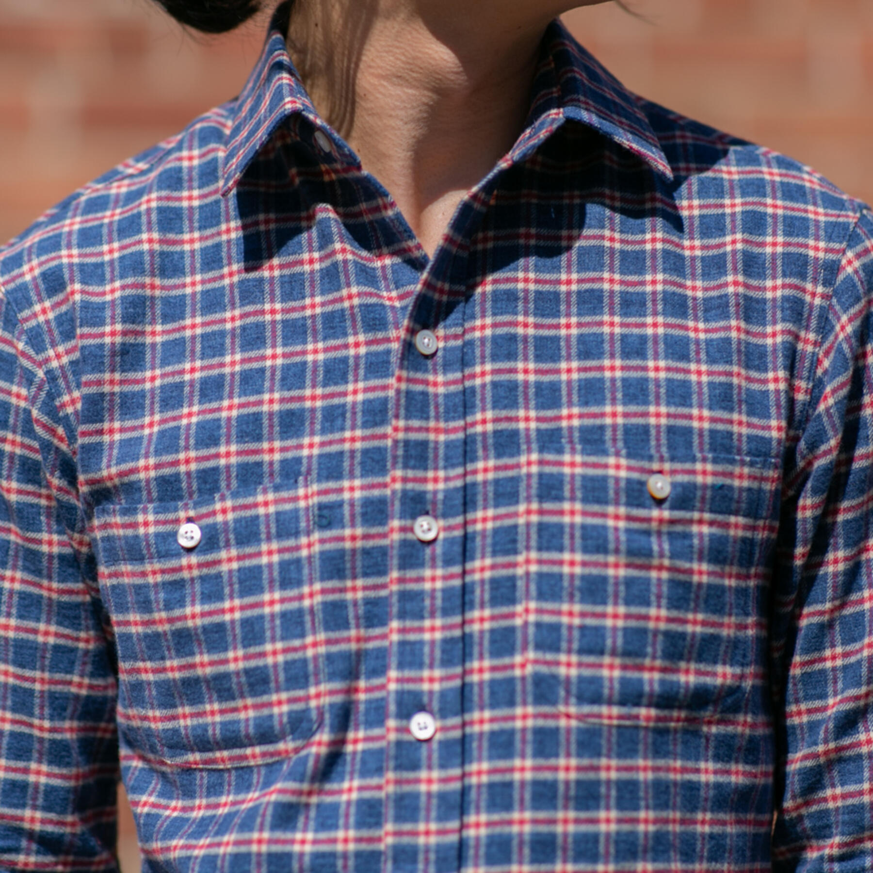gustin #620 blue red white flannel
