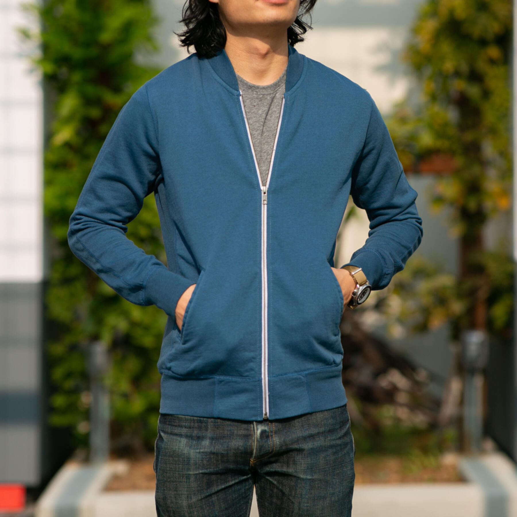 gustin varsity jacket - azure