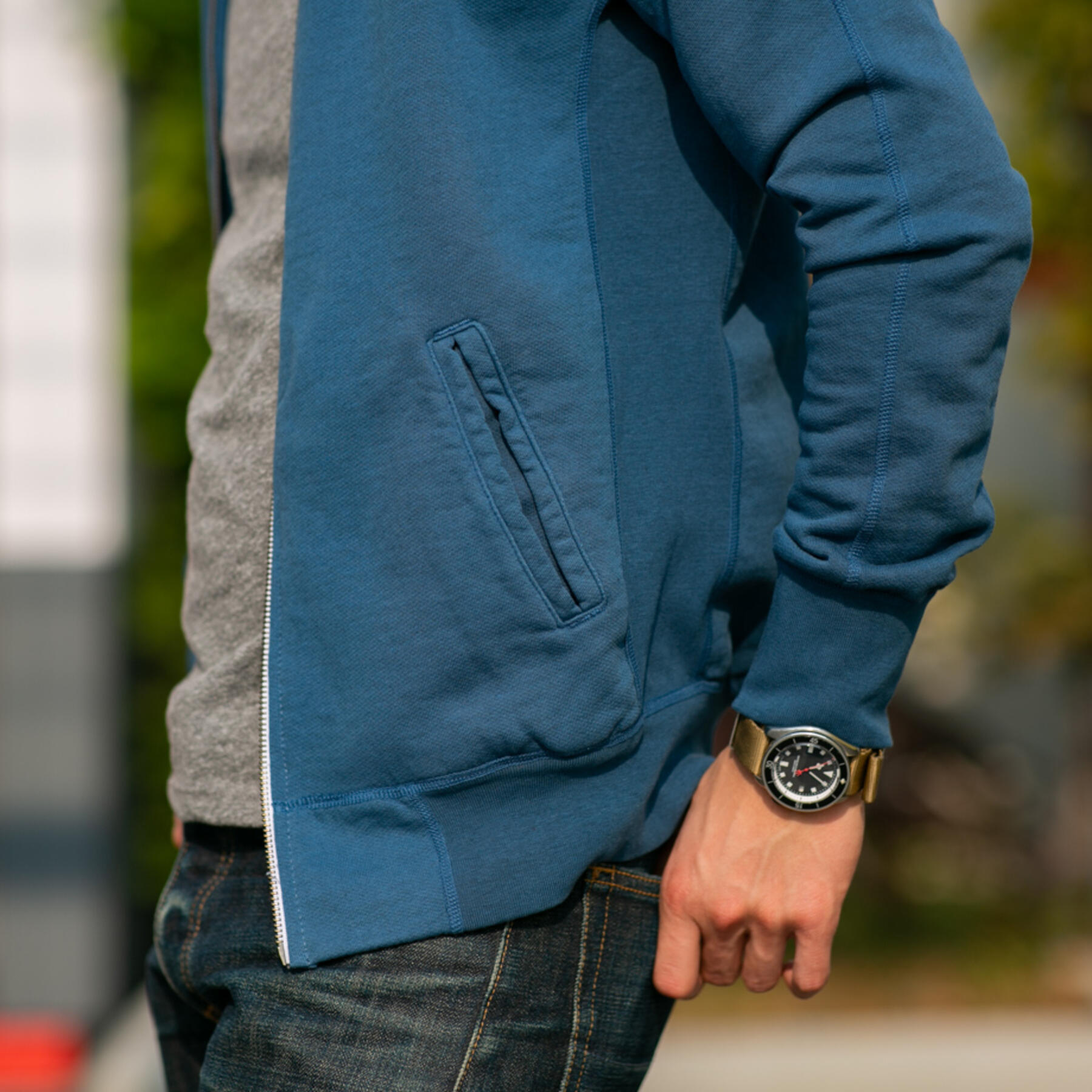 gustin varsity jacket - azure