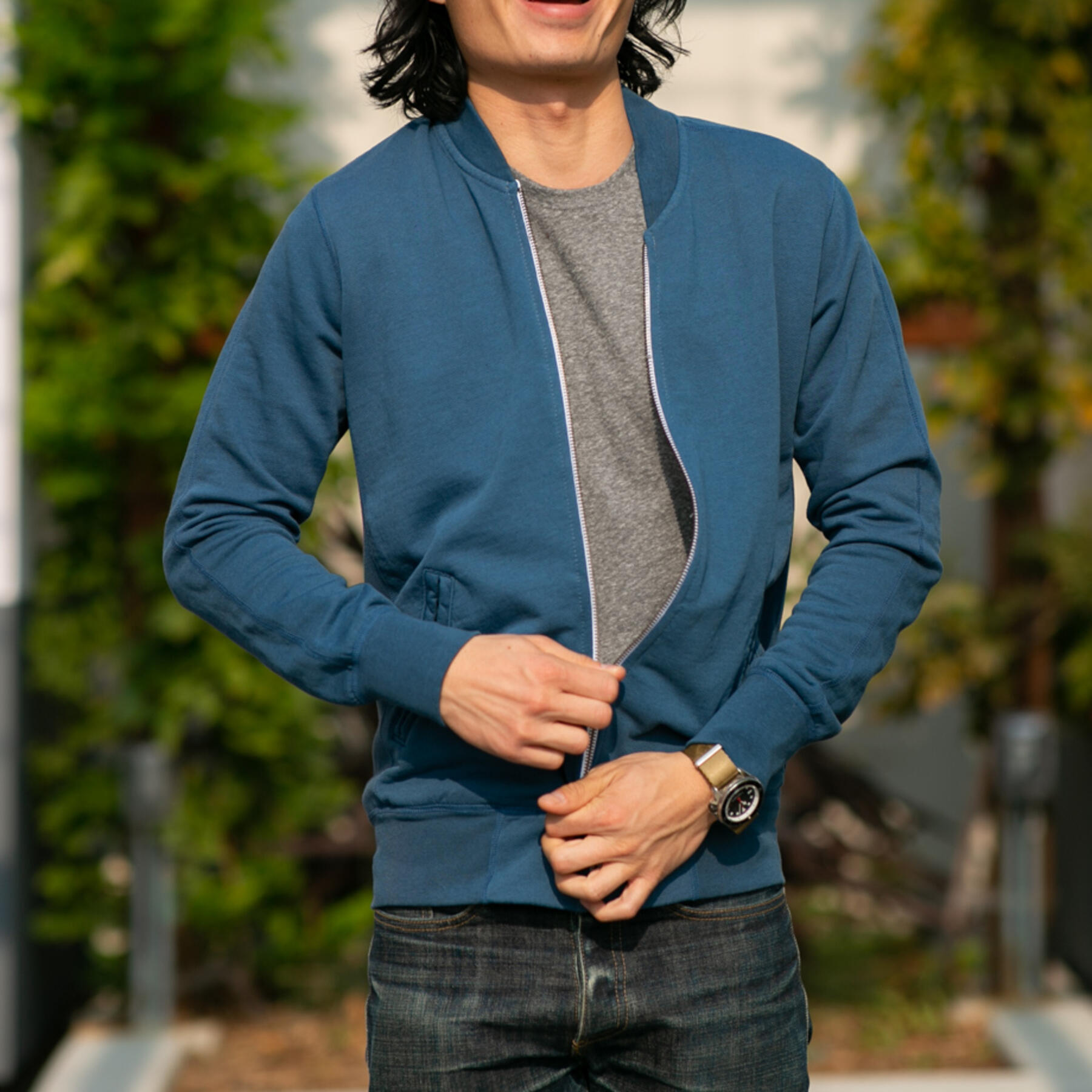 gustin varsity jacket - azure