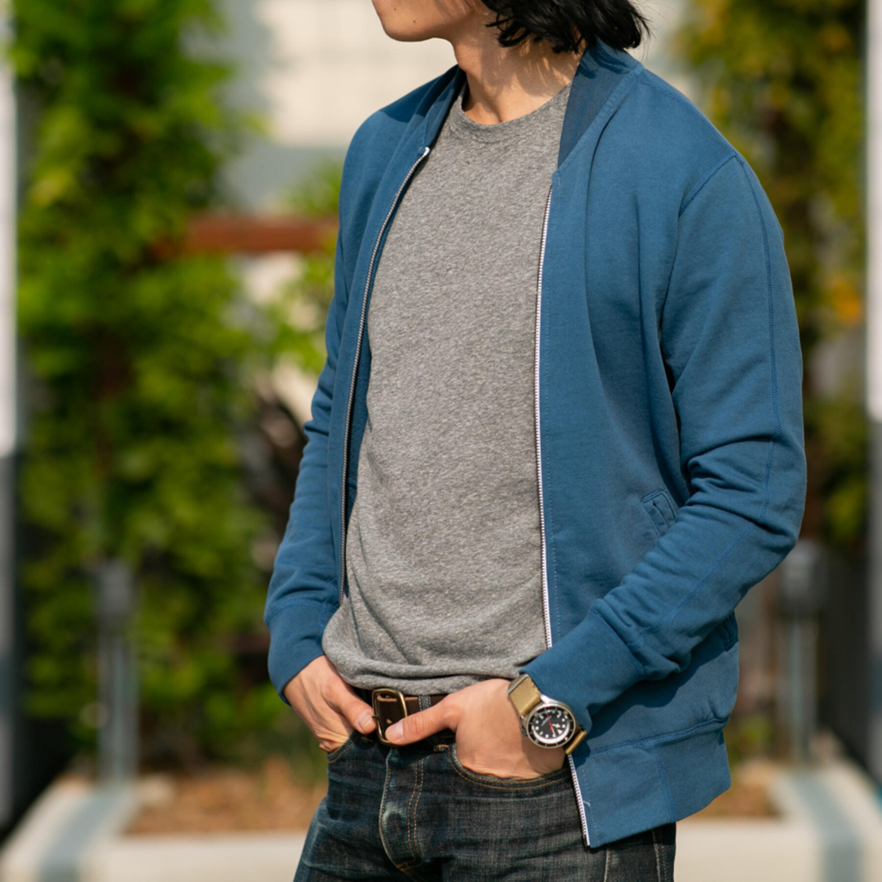 gustin varsity jacket - azure