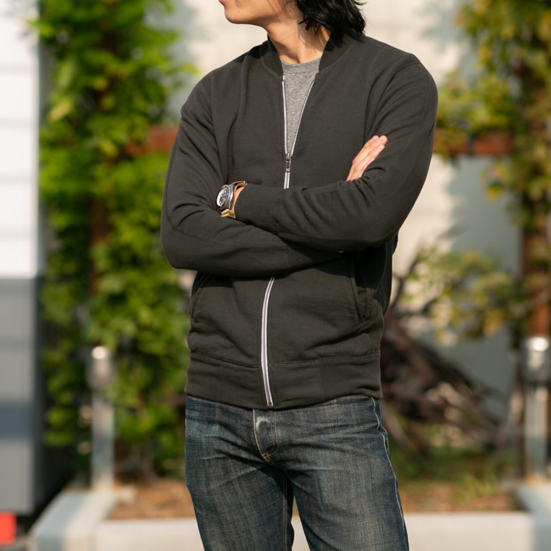 gustin varsity jacket - charcoal