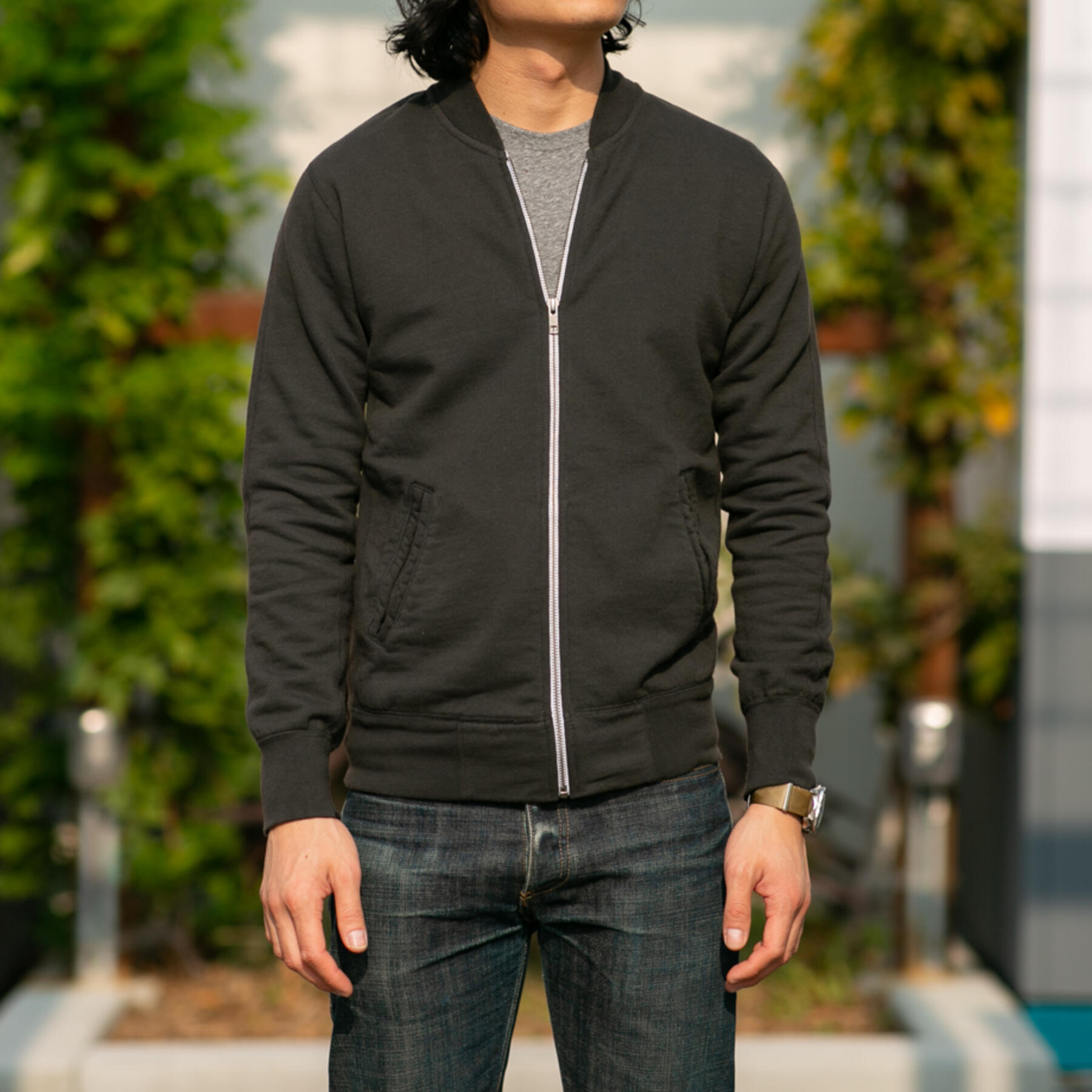 gustin varsity jacket - charcoal