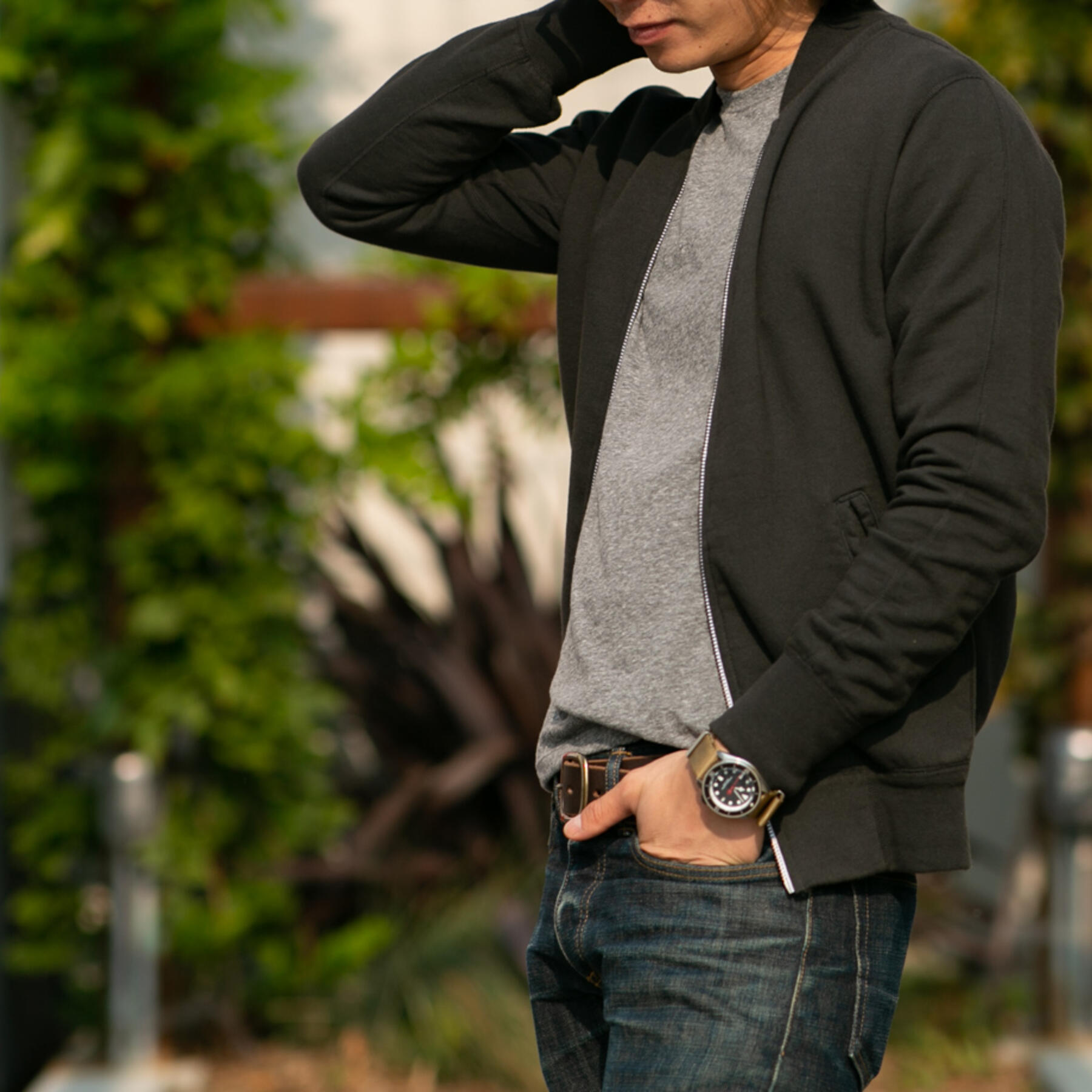 gustin varsity jacket - charcoal