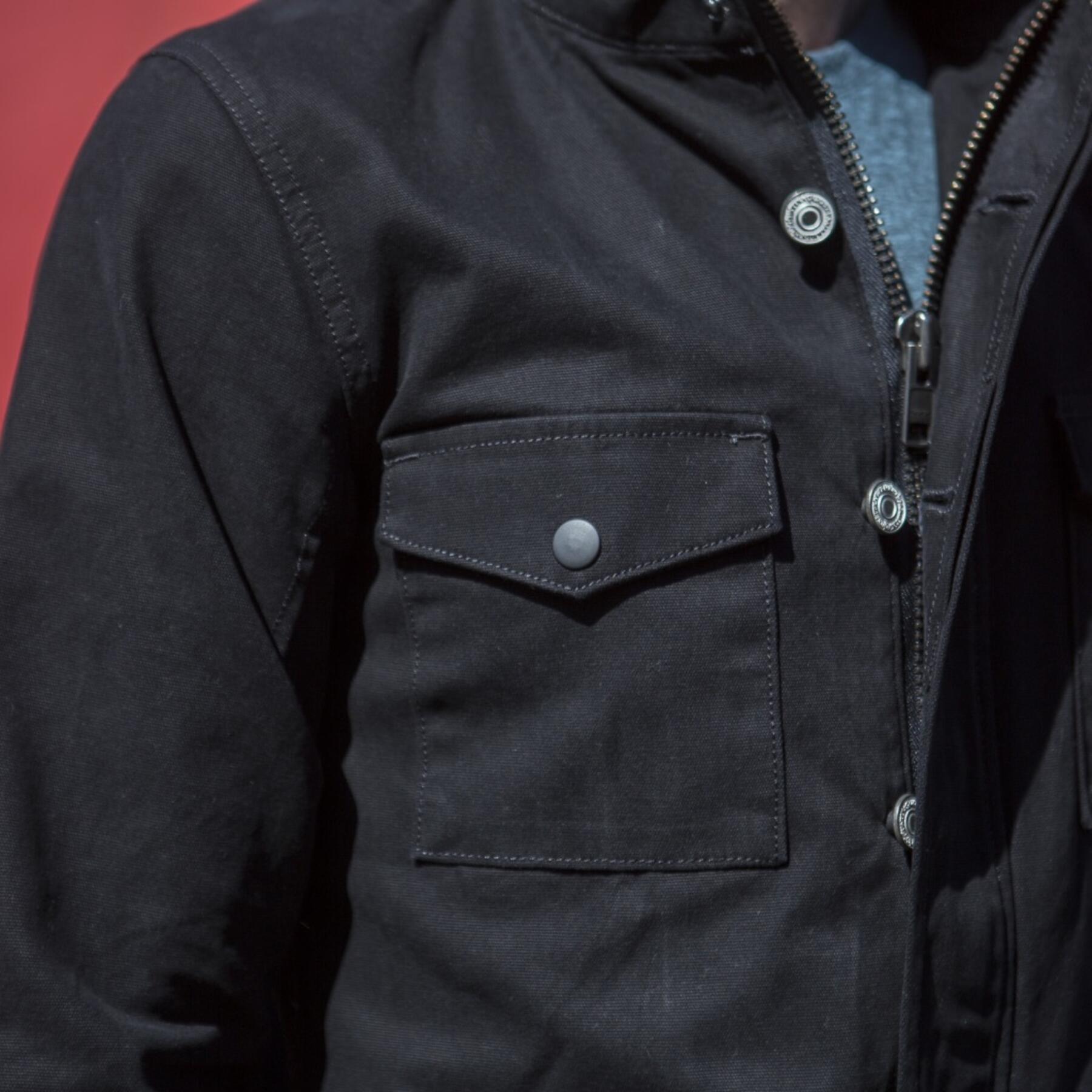 gustin field jacket - black micro sanded canvas