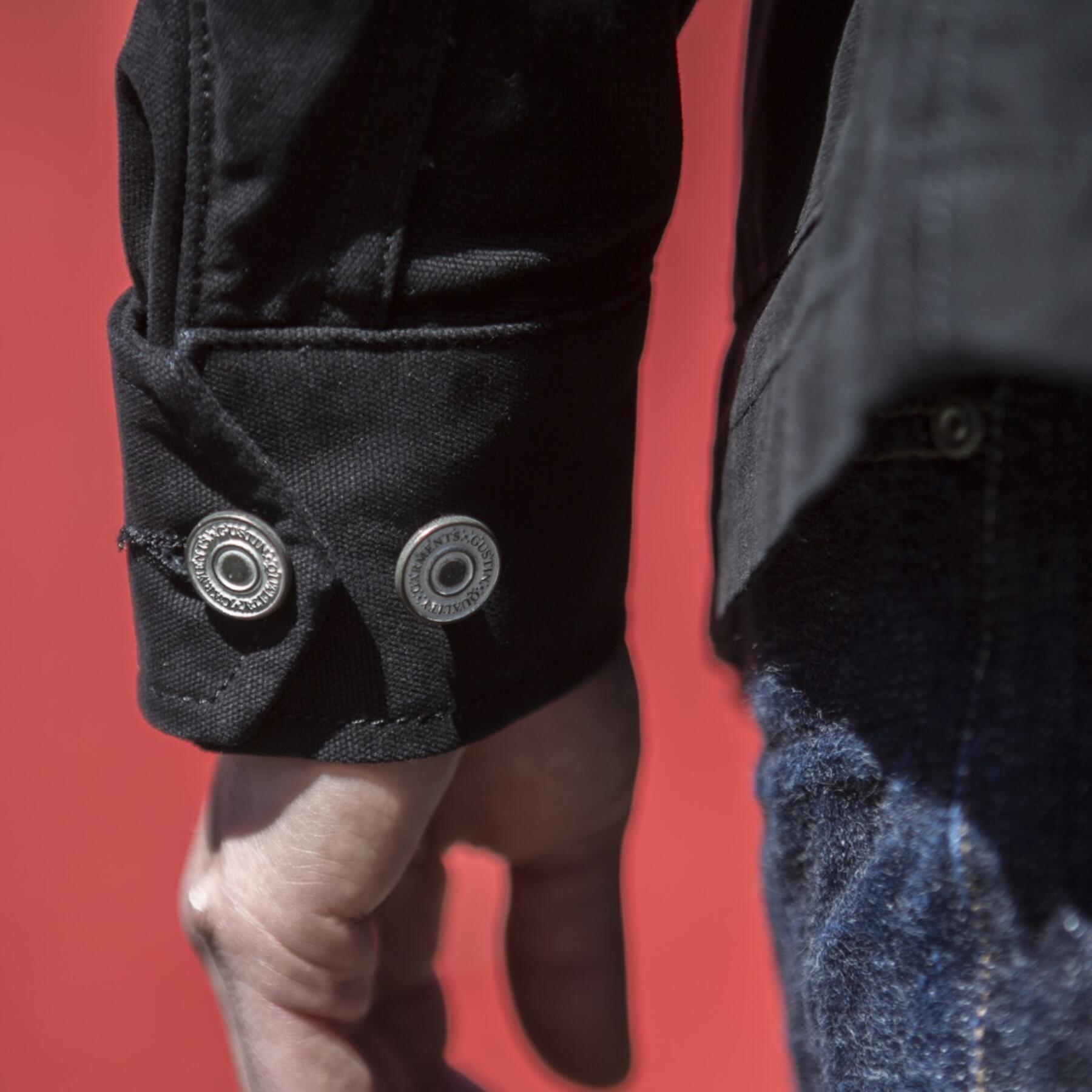 gustin field jacket - black micro sanded canvas
