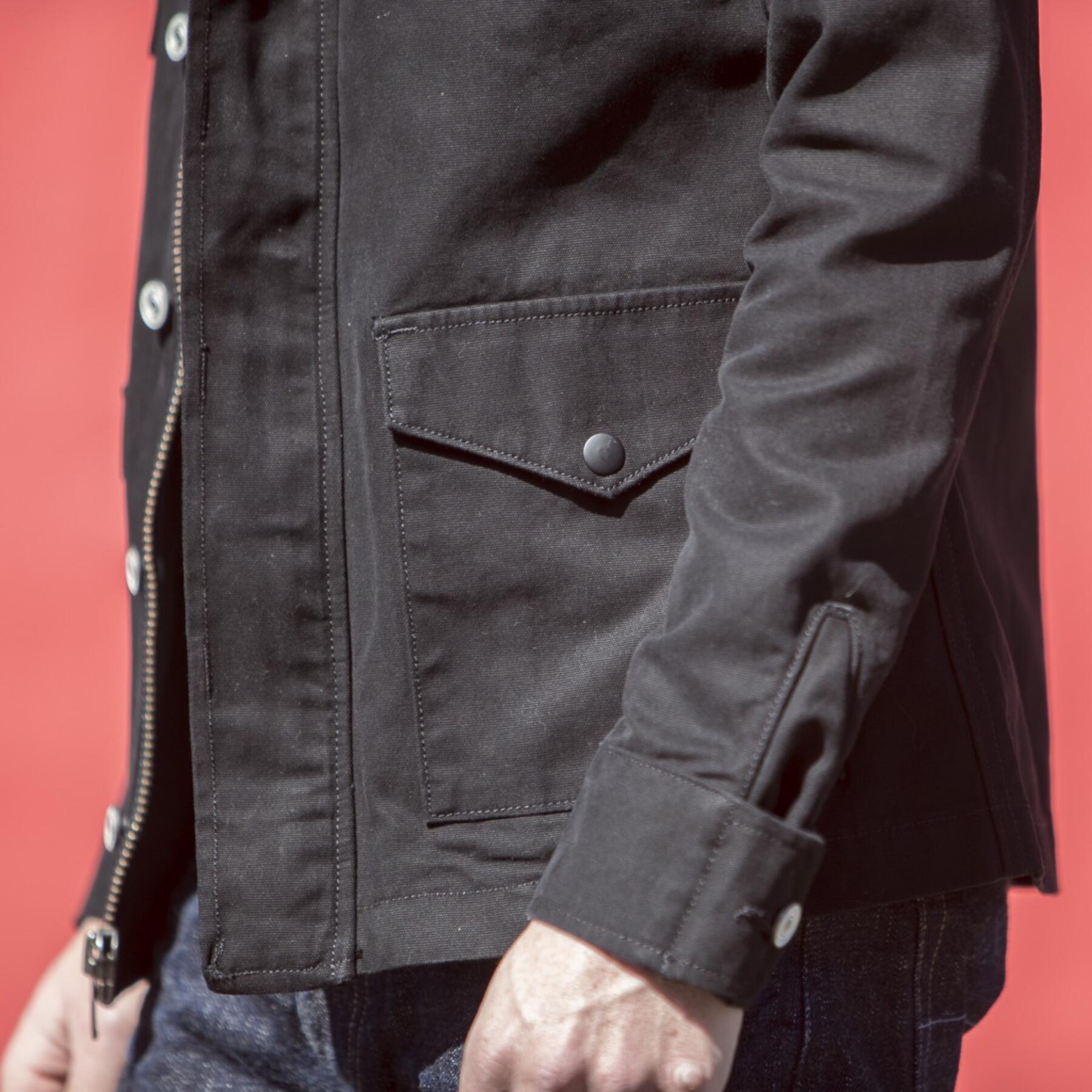 gustin field jacket - black micro sanded canvas