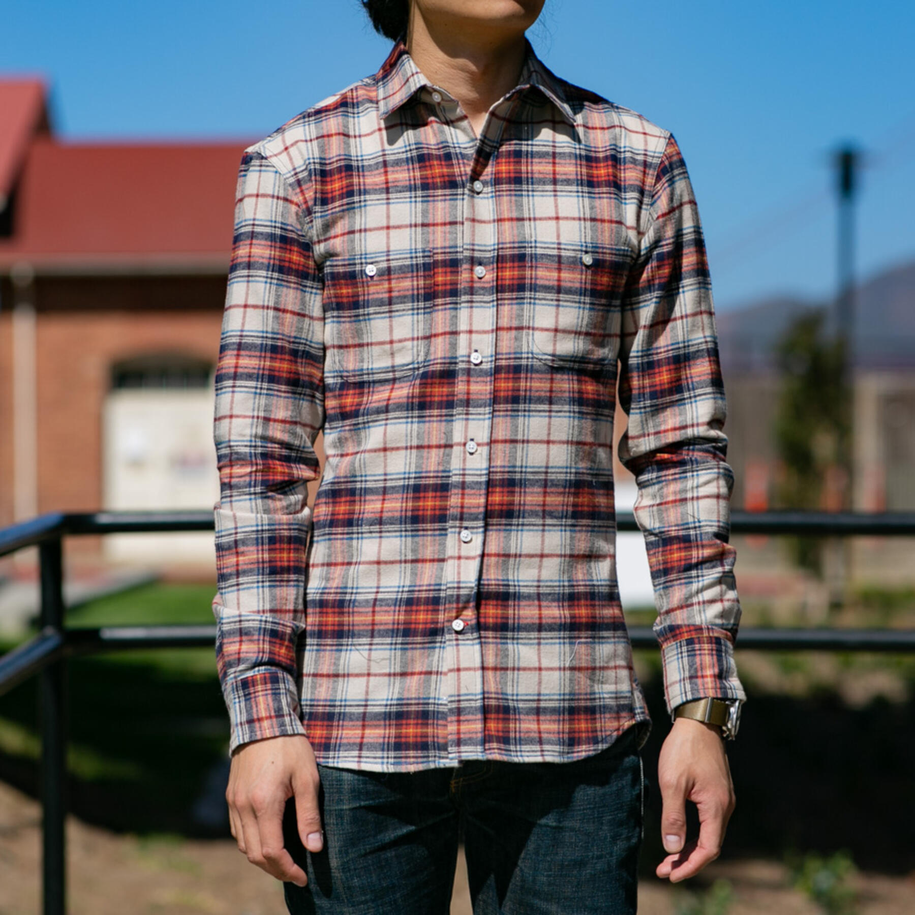 gustin #621 cream ember flannel