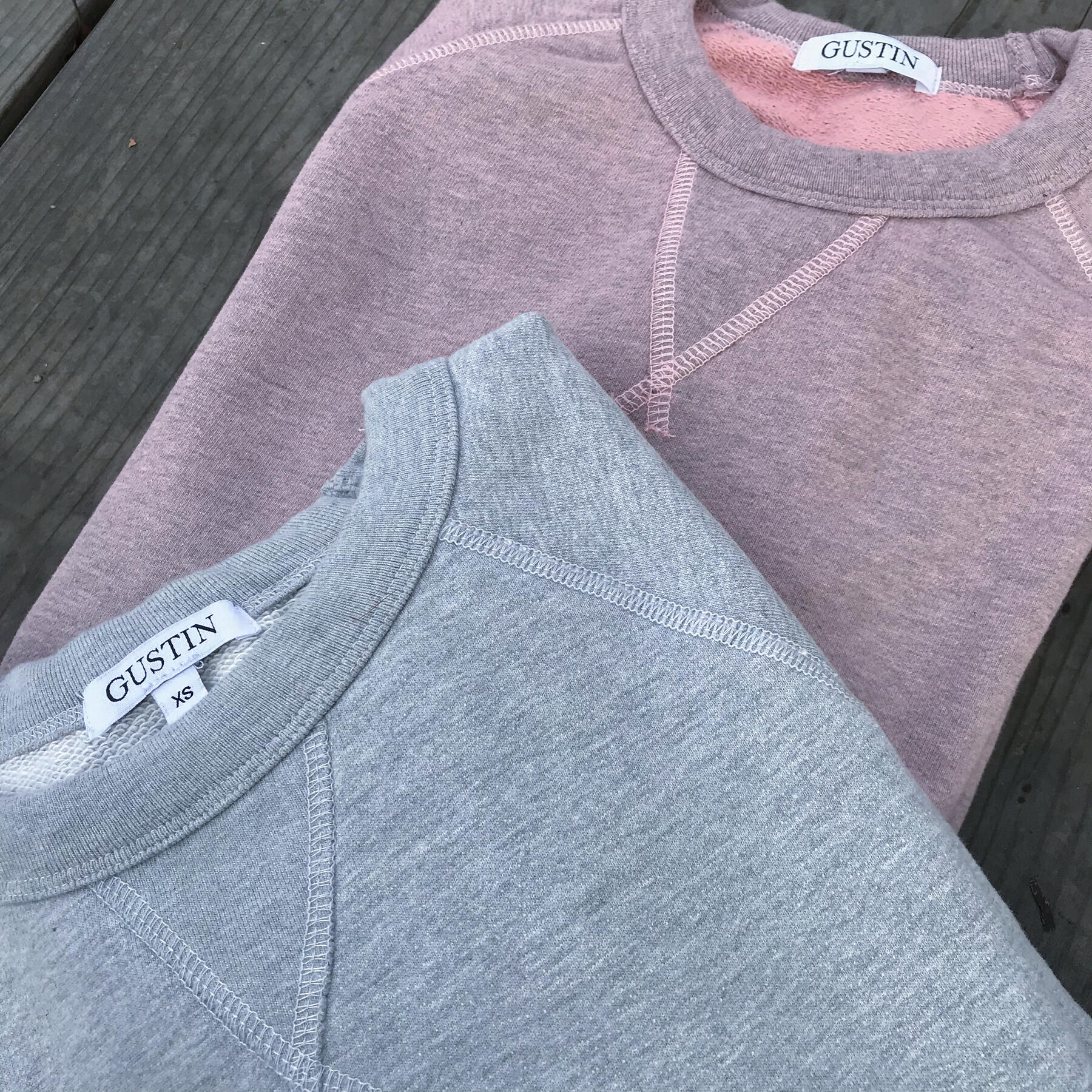 gustin usa crewneck sweatshirt 2pk - heather pink, heather grey