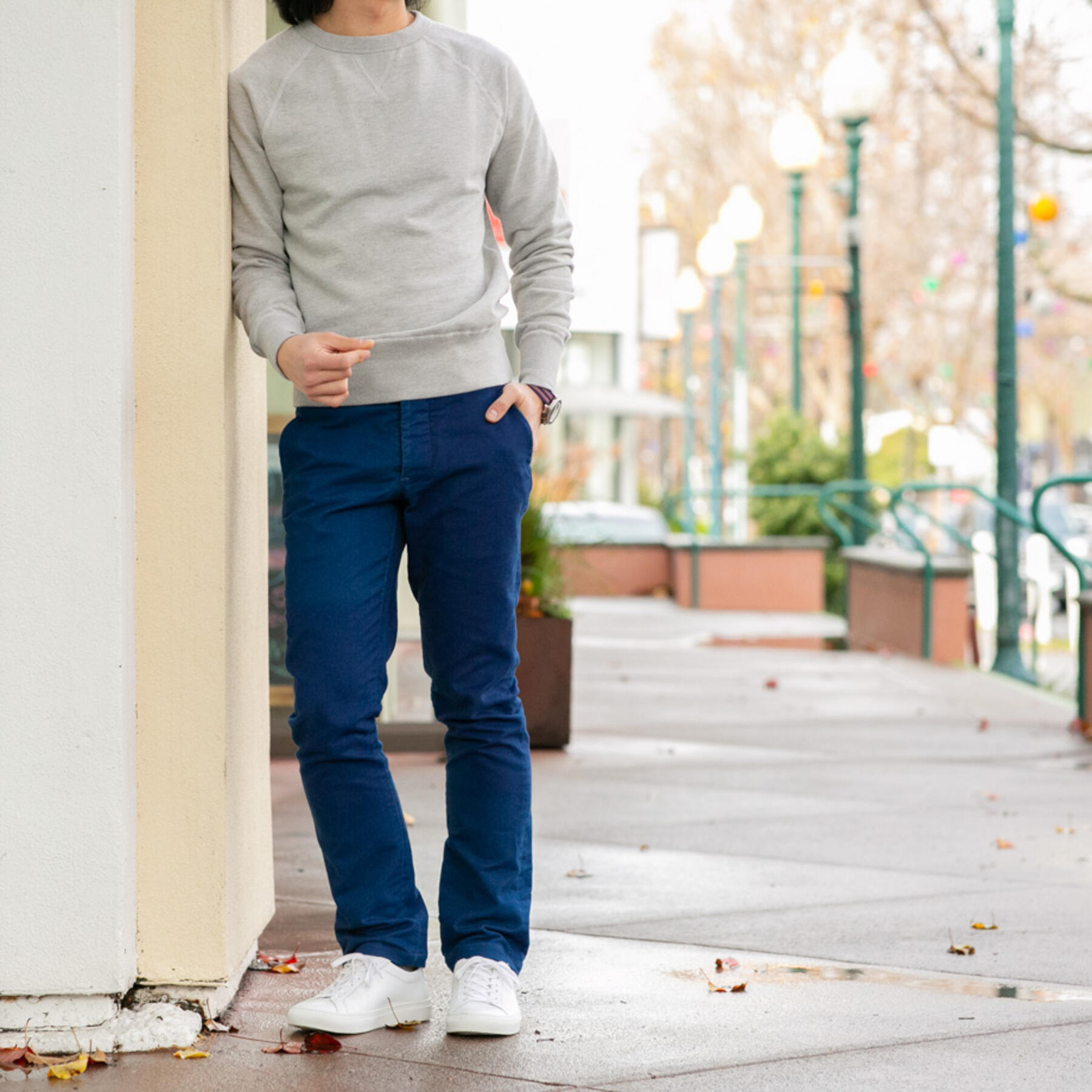 gustin #185 indigo dye moleskin chinos