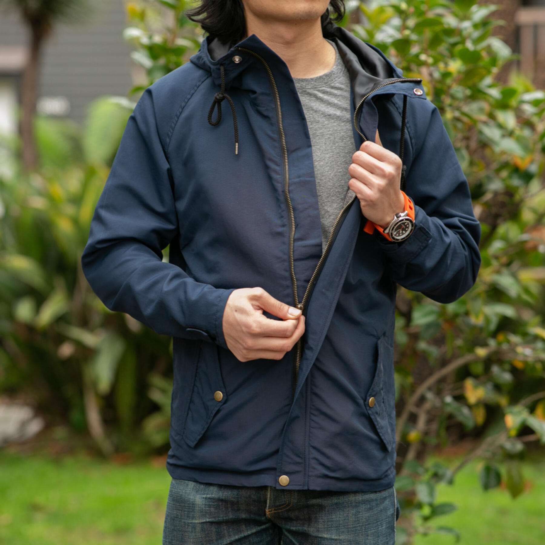 gustin rain jacket - navy
