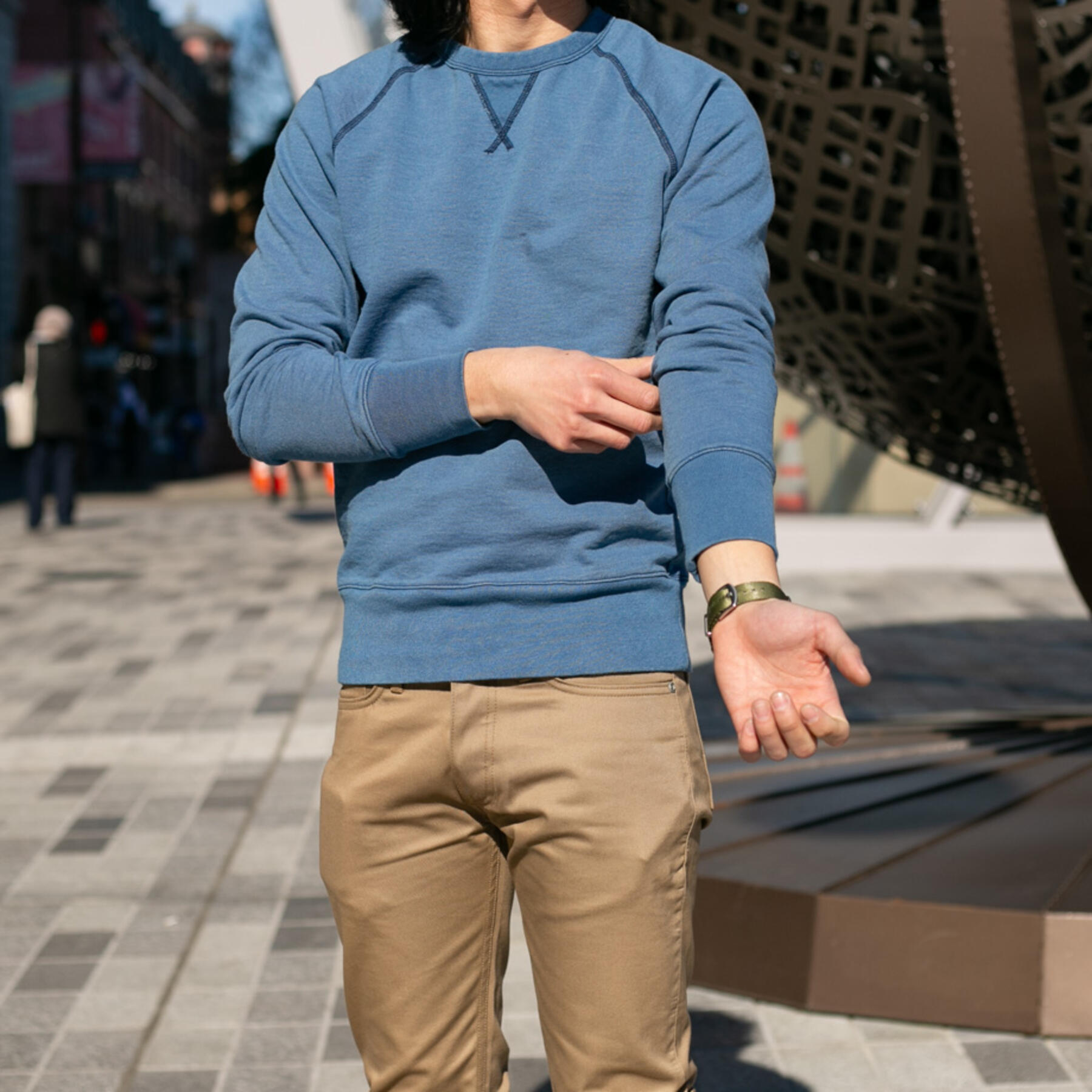 gustin vintage indigo crewneck sweatshirt