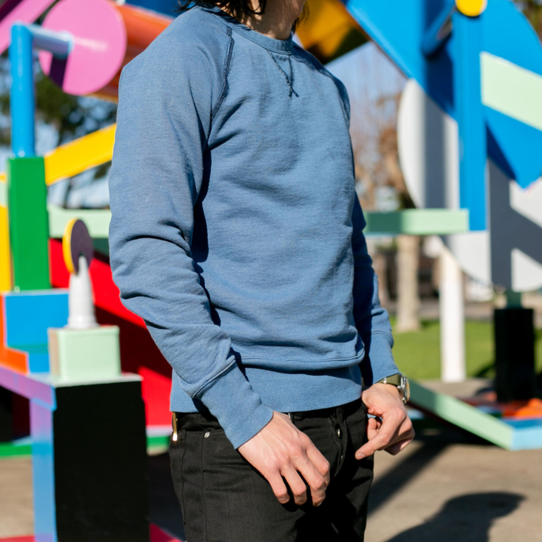 gustin vintage indigo crewneck sweatshirt