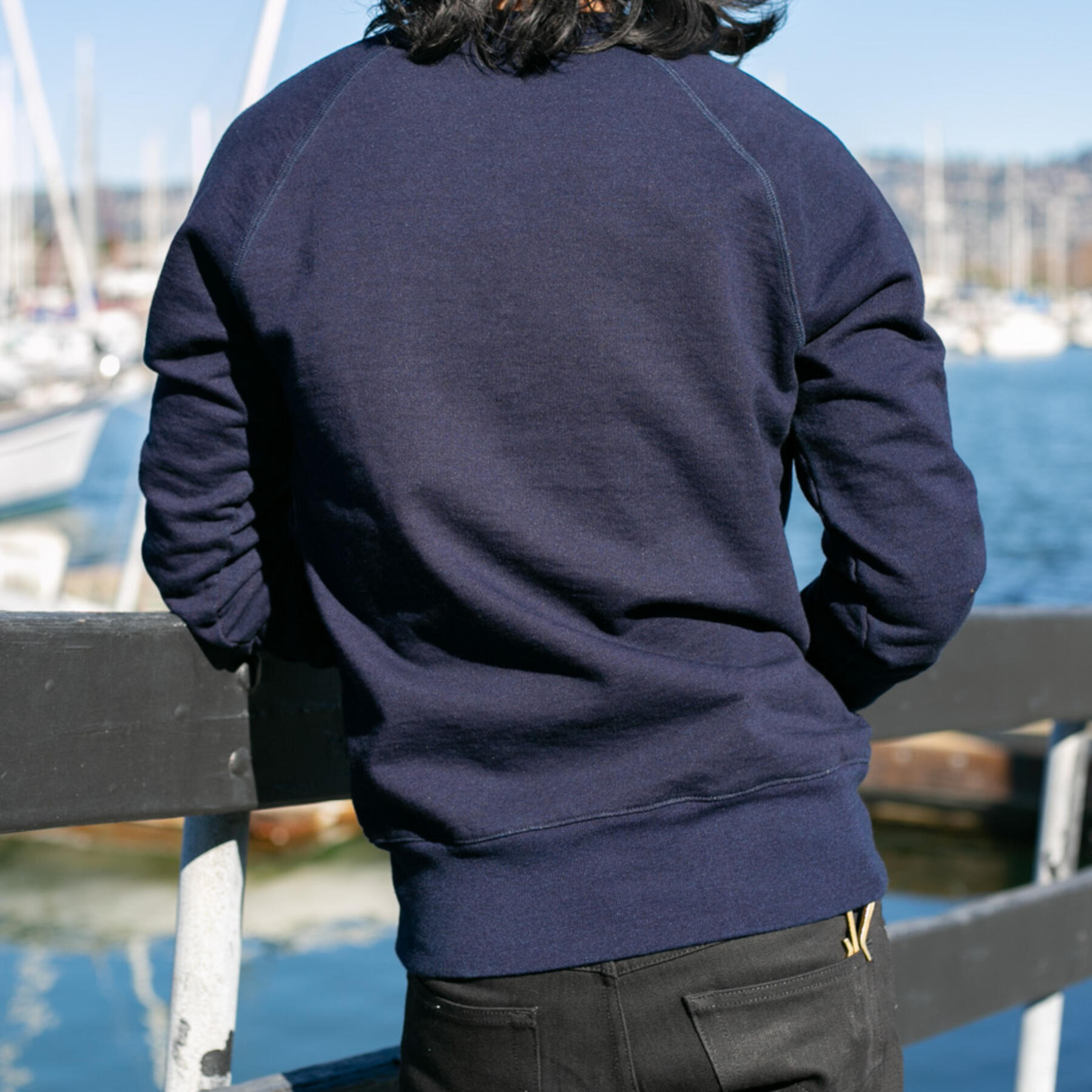 gustin dark indigo crewneck sweatshirt