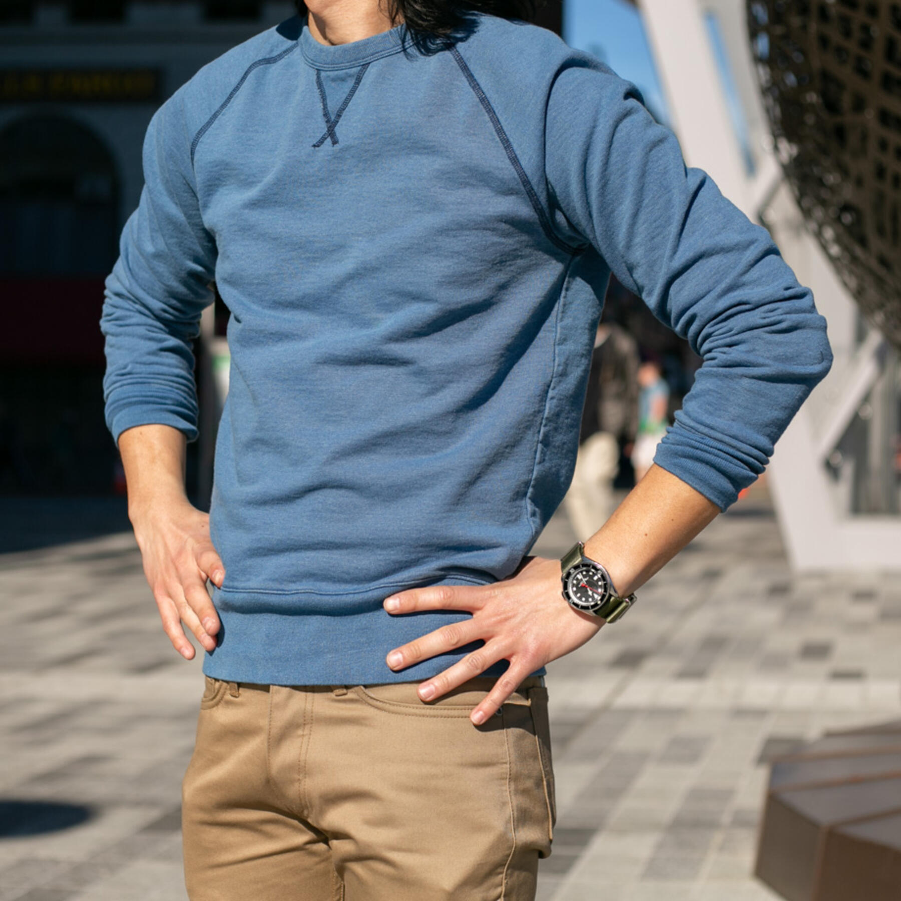 gustin indigo dye crewneck sweatshirt 2 pack