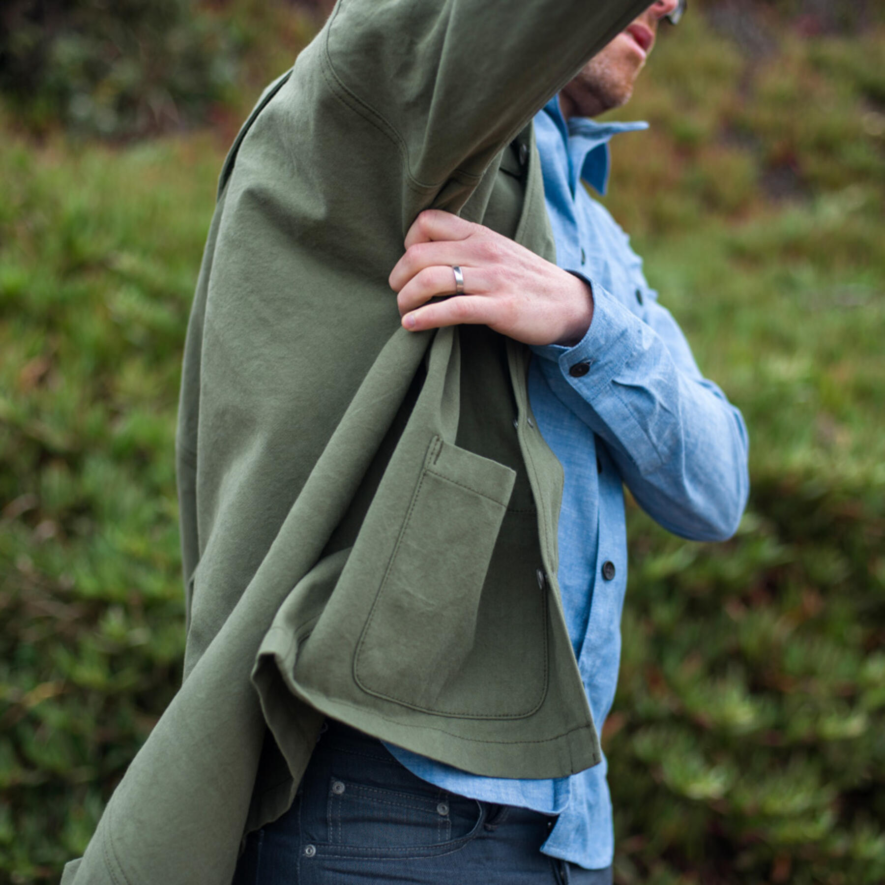 gustin chore coat - army canvas