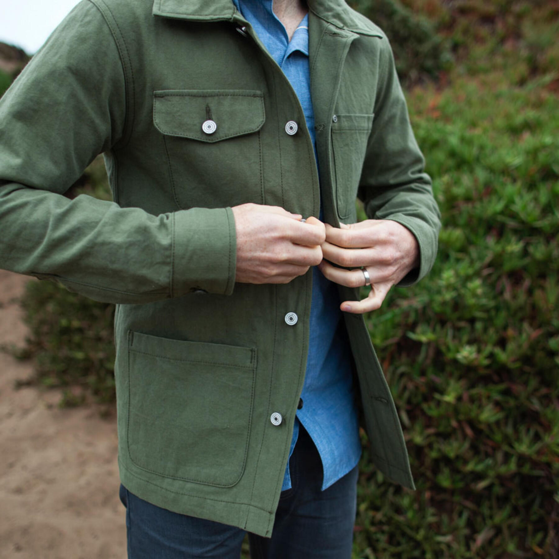 gustin chore coat - army canvas