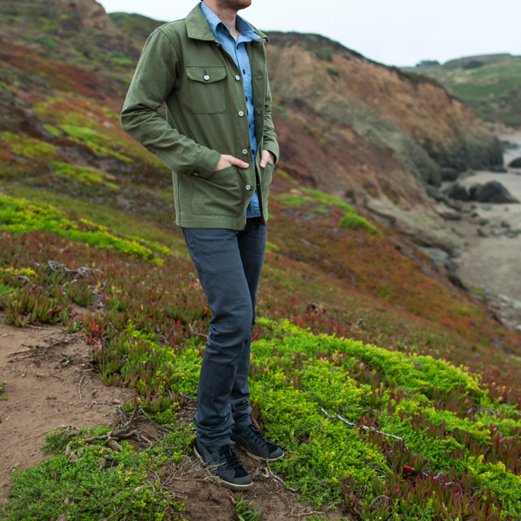 gustin chore coat - army canvas