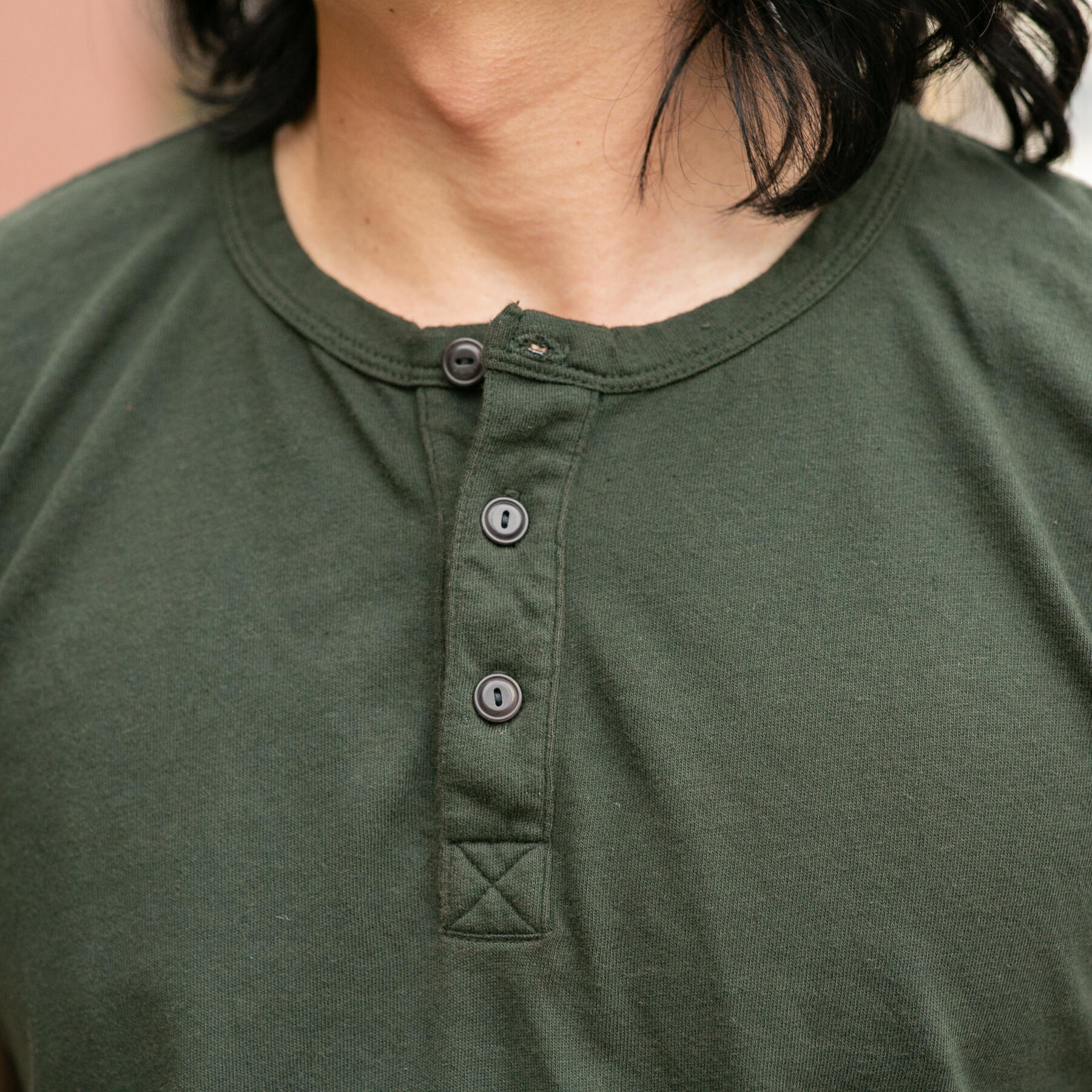 gustin short sleeve henley - dark olive