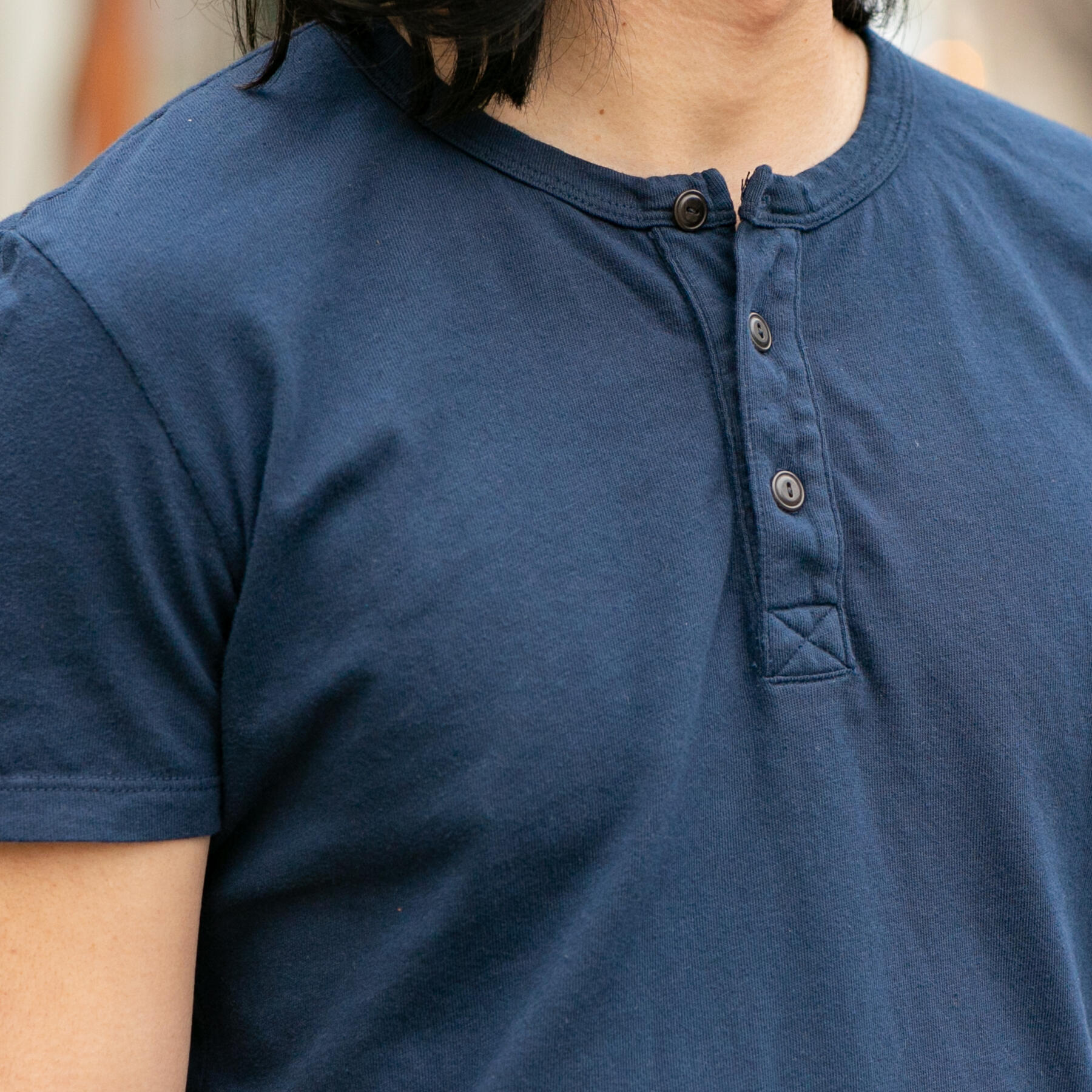 gustin short sleeve henley - navy