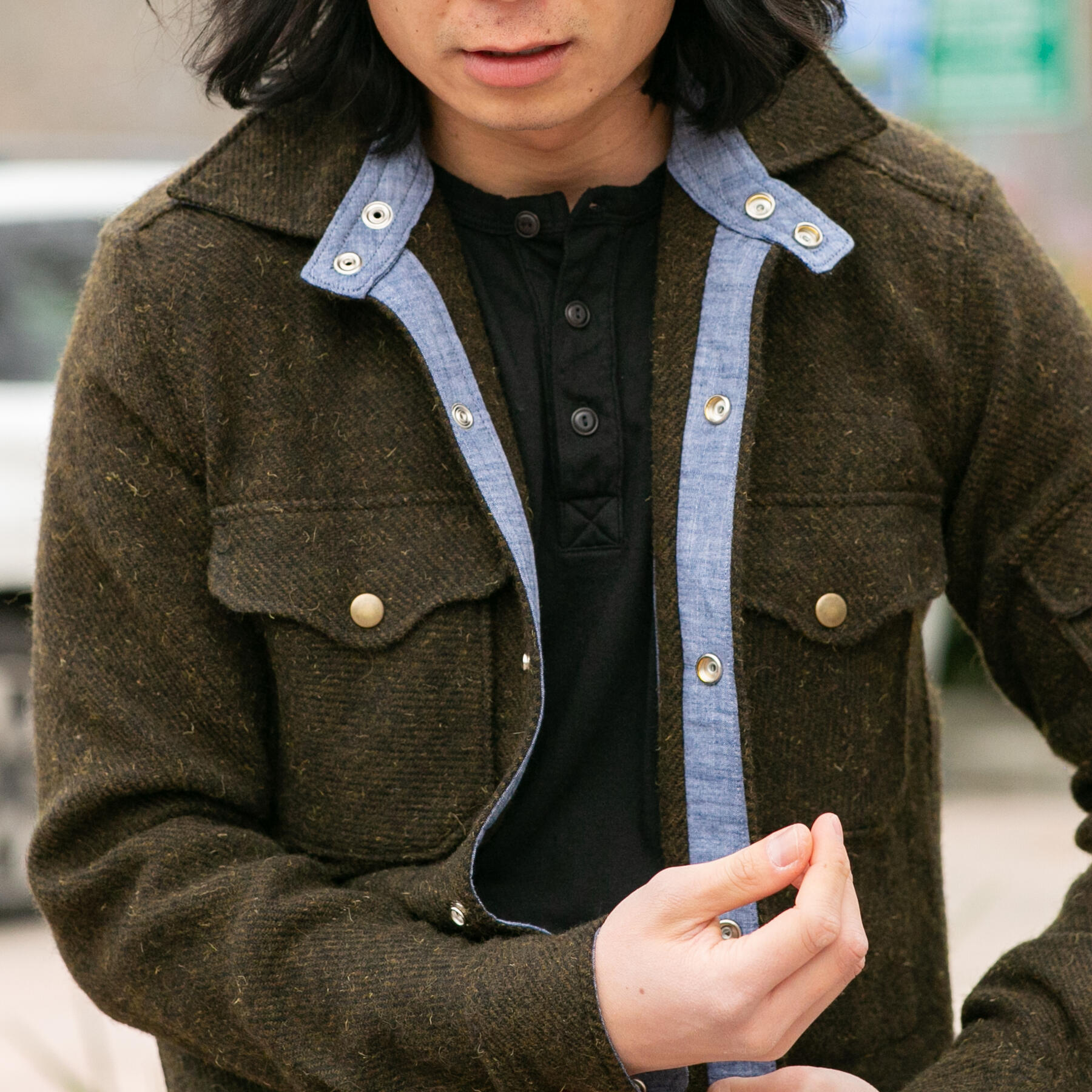 gustin short sleeve henley - black