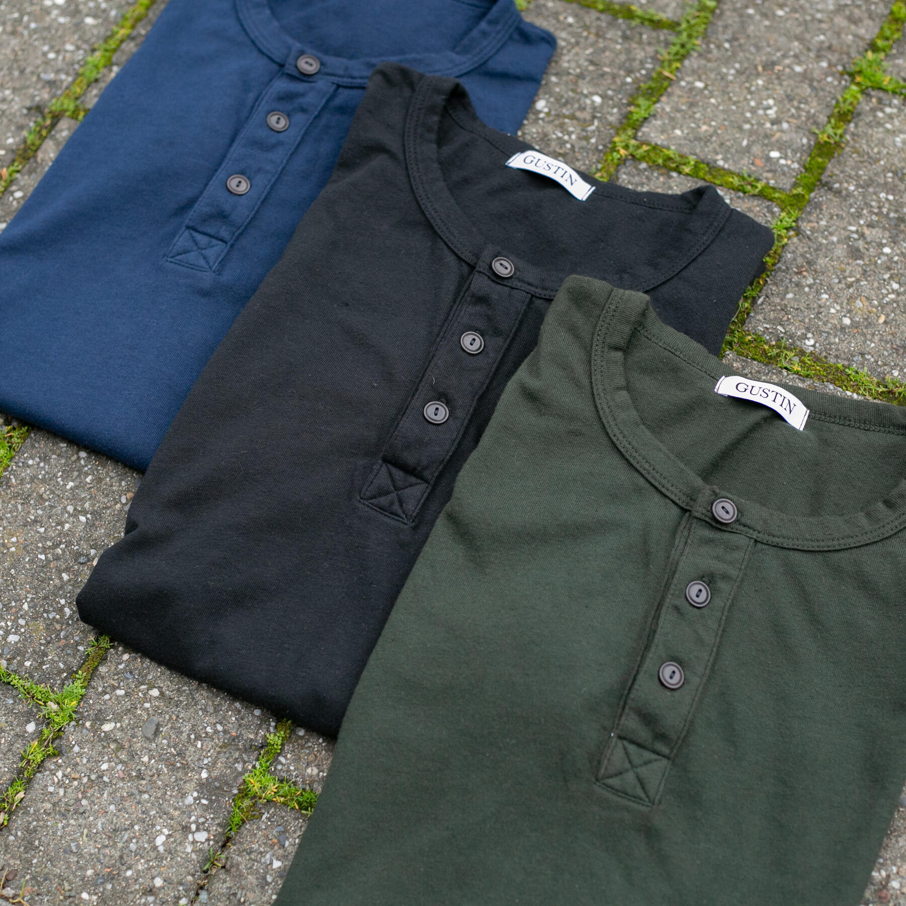 gustin short sleeve henley 3pk