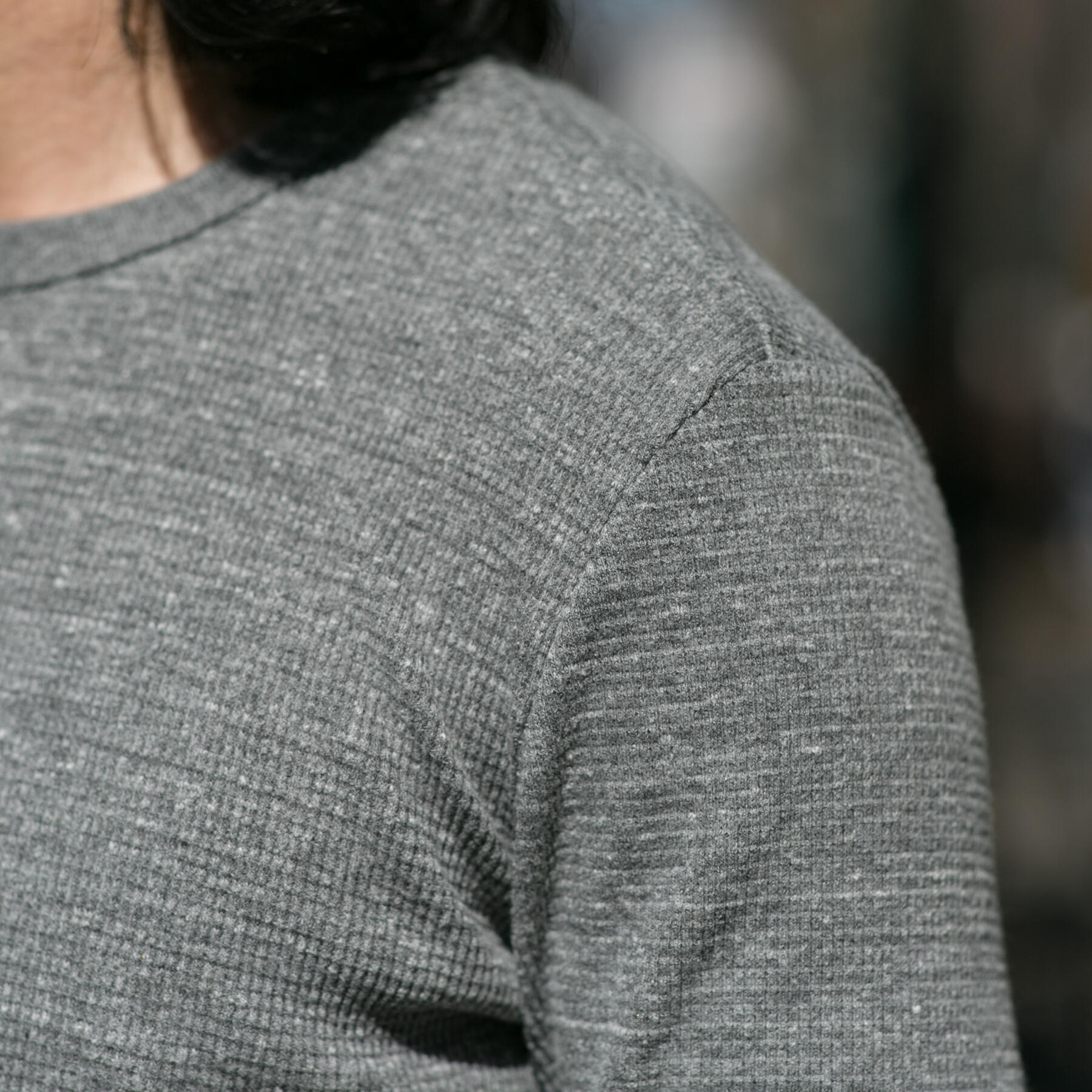 gustin waffle crewneck - heather grey