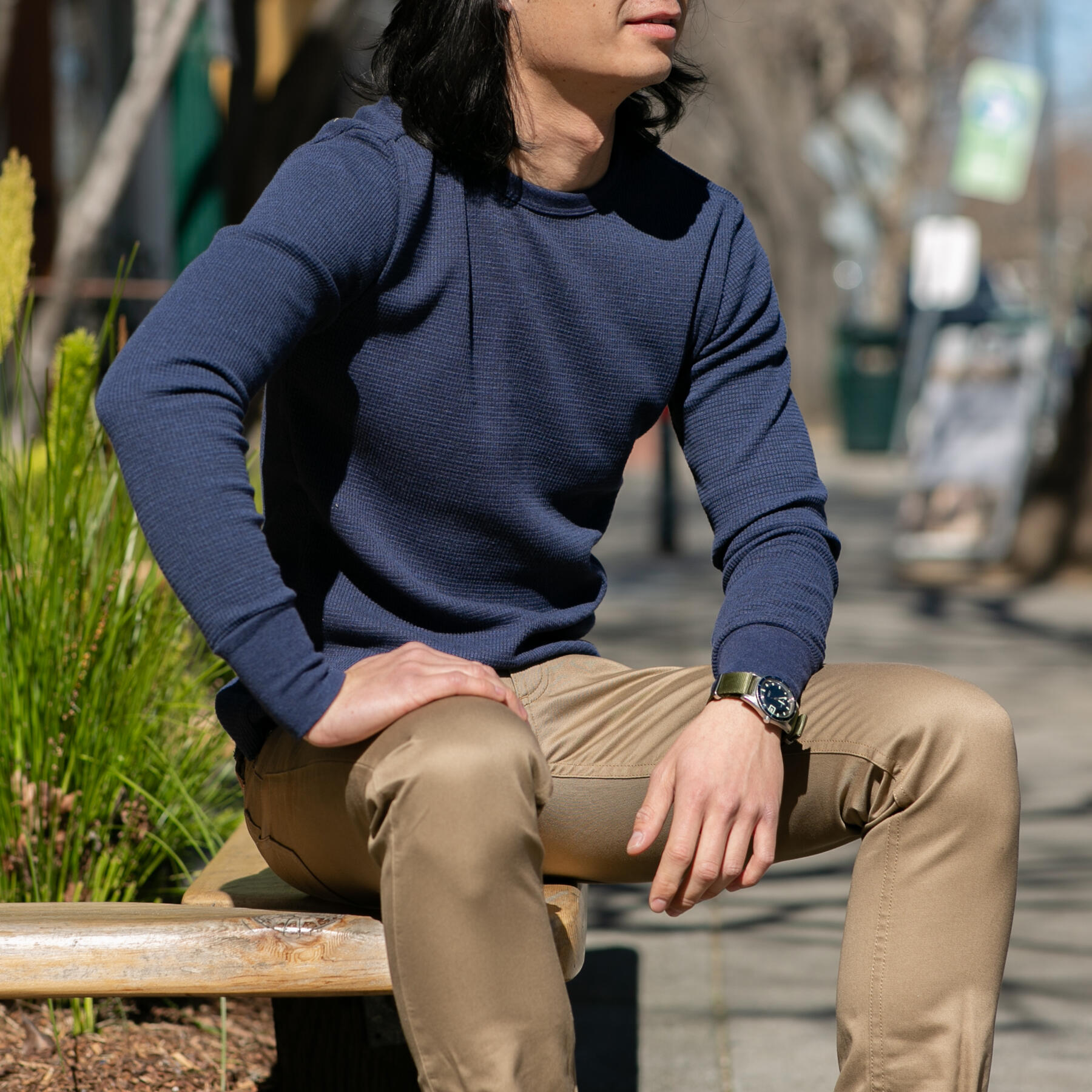 gustin waffle crewneck 2 pack