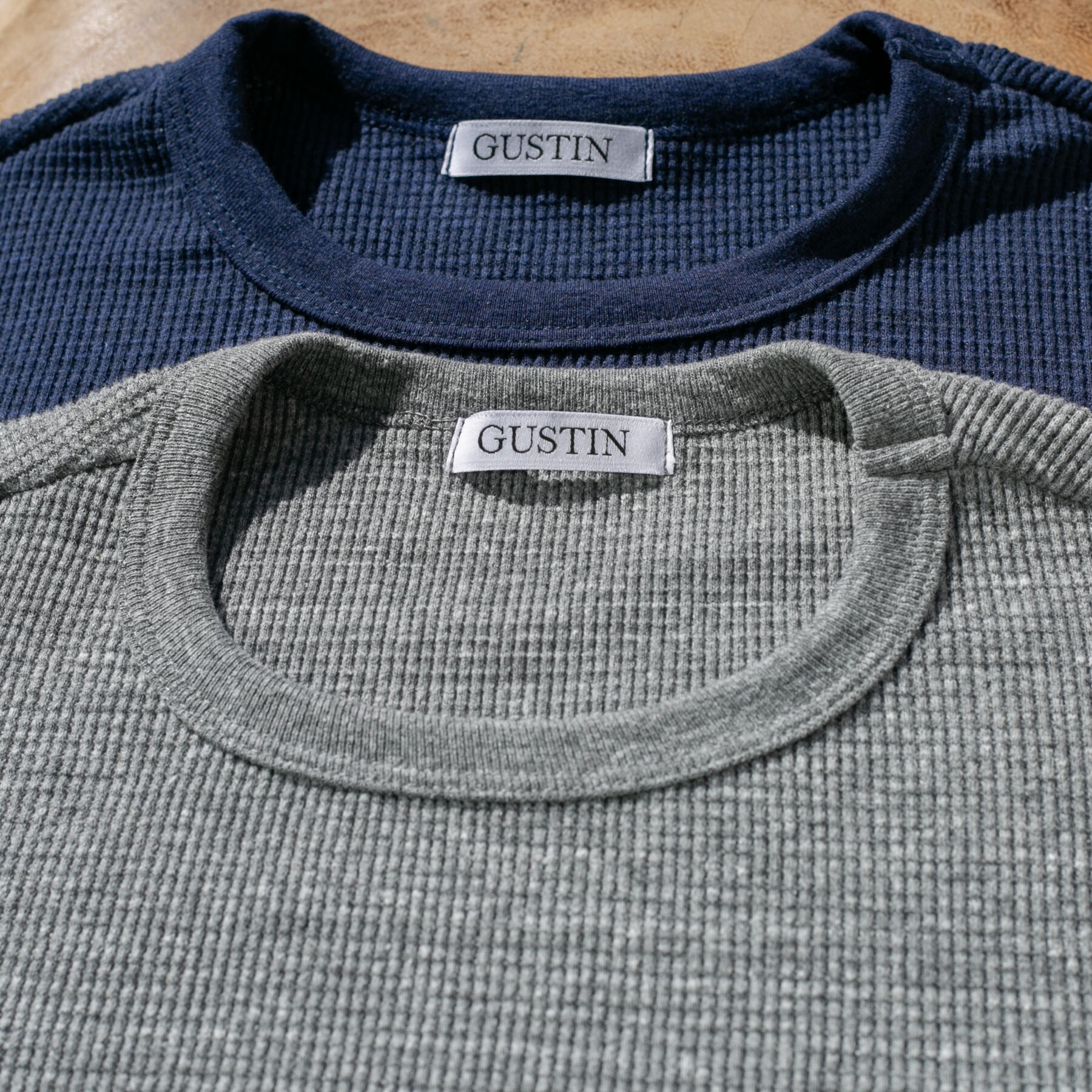 gustin waffle crewneck 2 pack