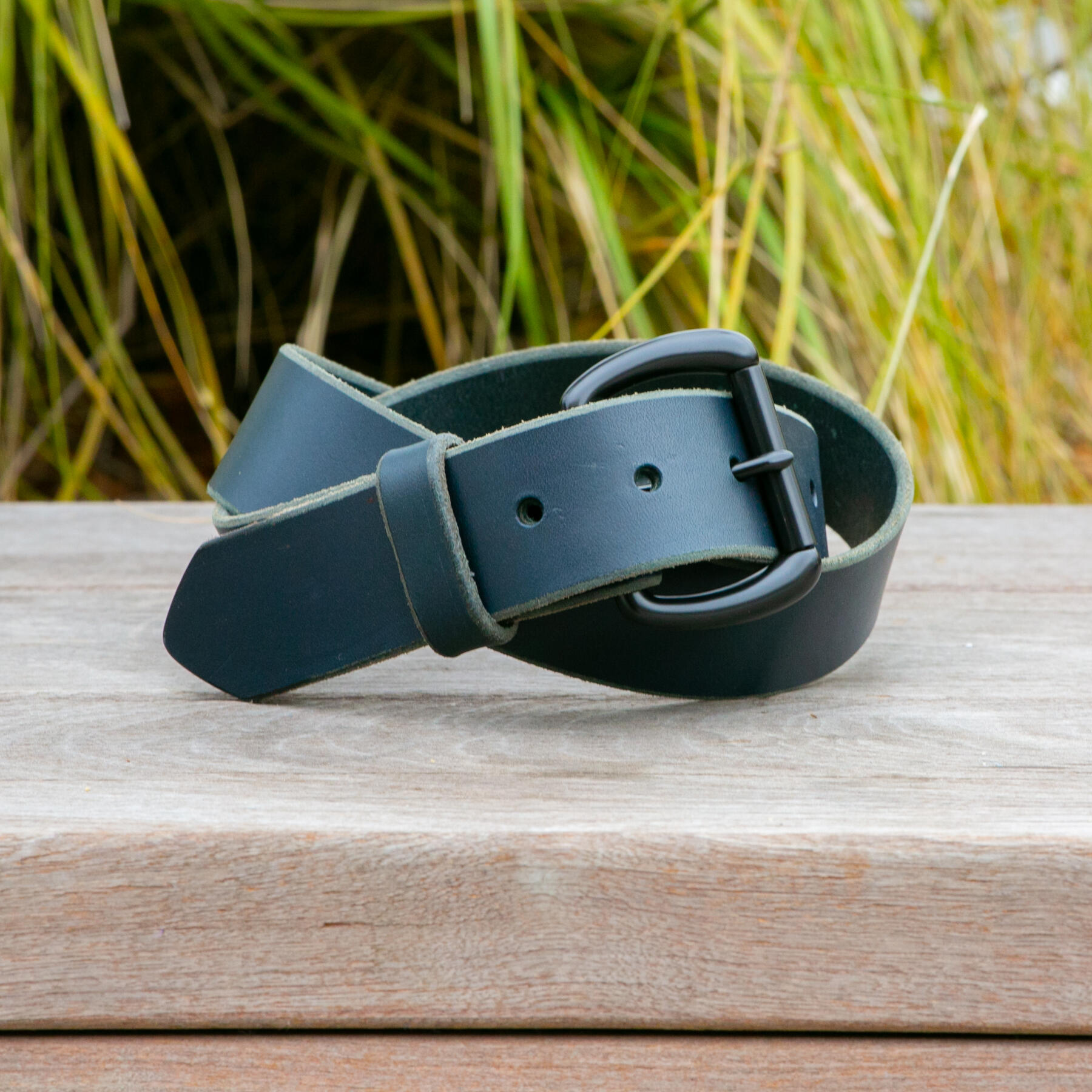 gustin black roller belt - illini latigo navy