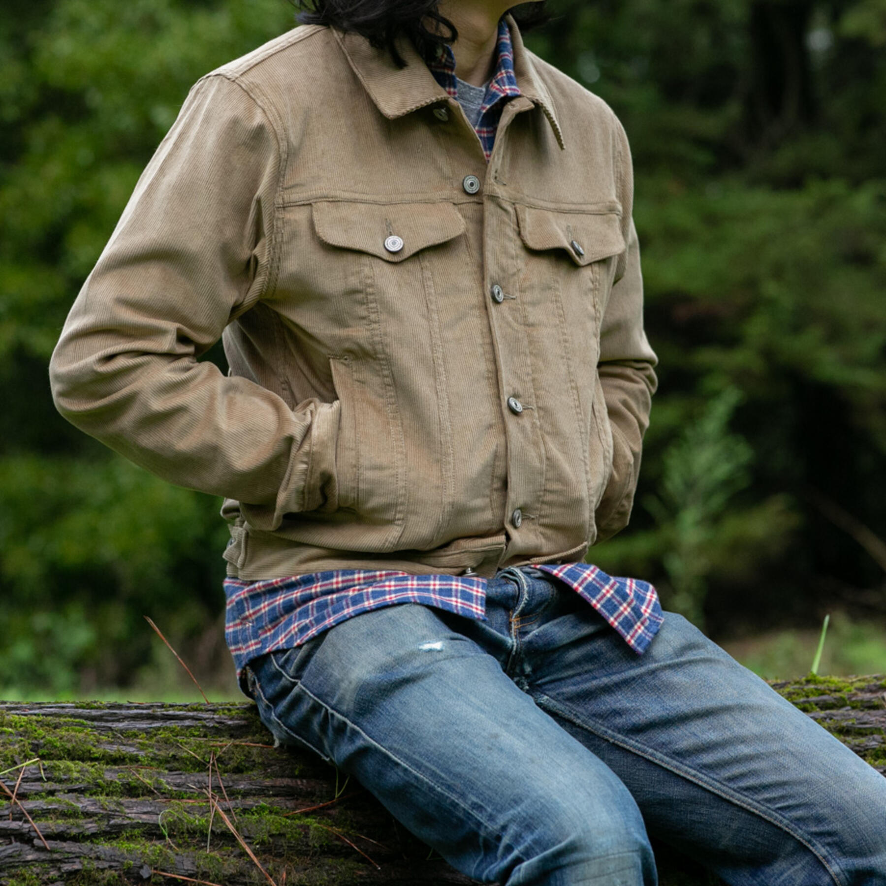 gustin corduroy trucker - sand