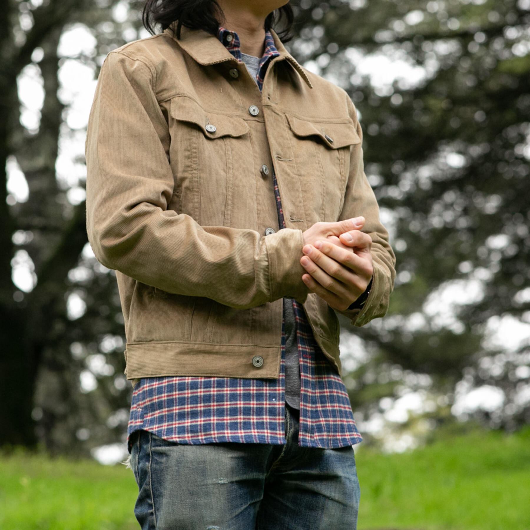gustin corduroy trucker - sand