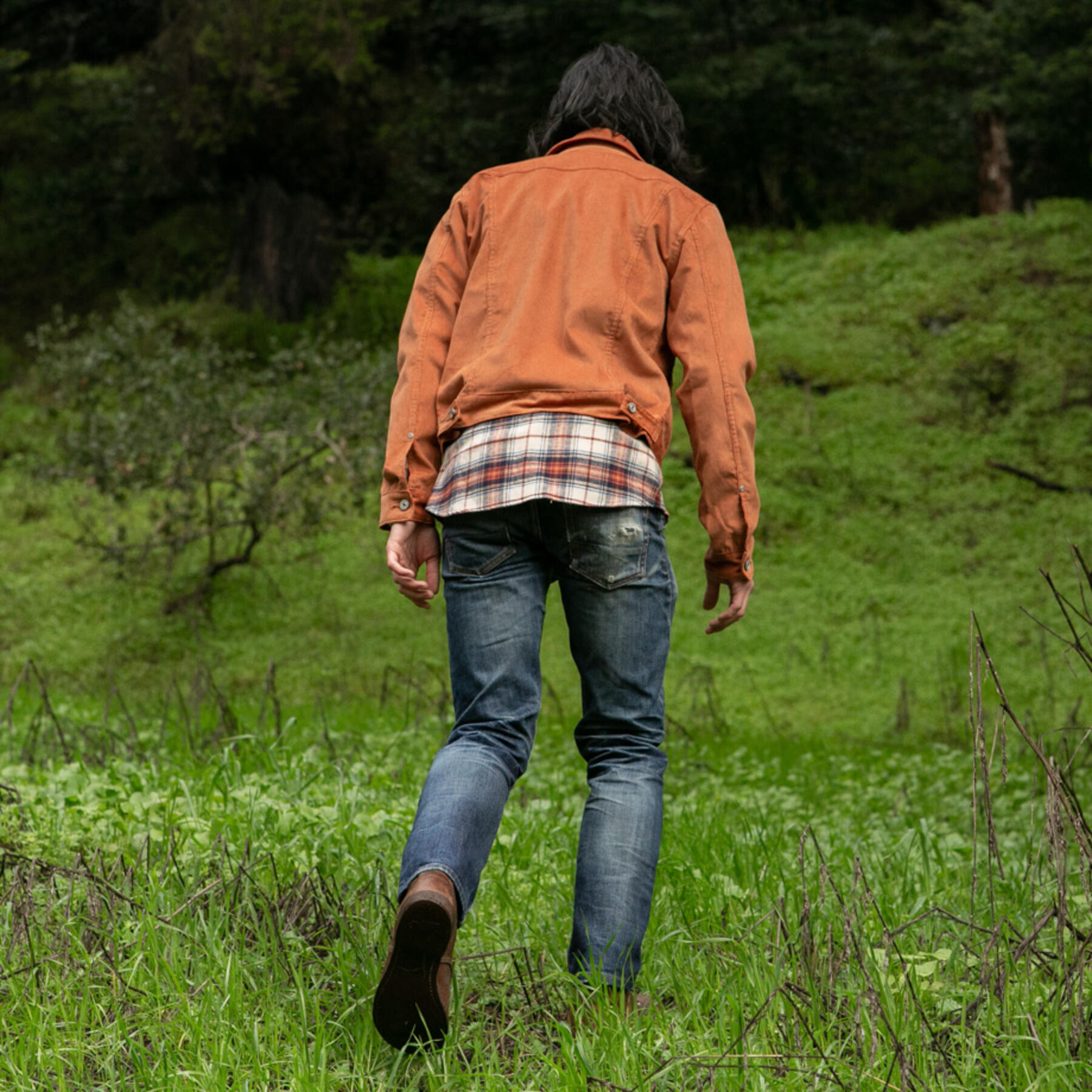 gustin corduroy trucker - orange rust
