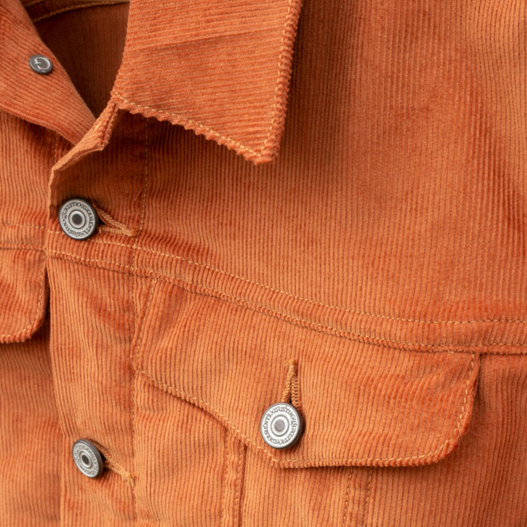 gustin corduroy trucker - orange rust