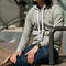 gustin twisted yarn fleece zip hoodie - heather grey