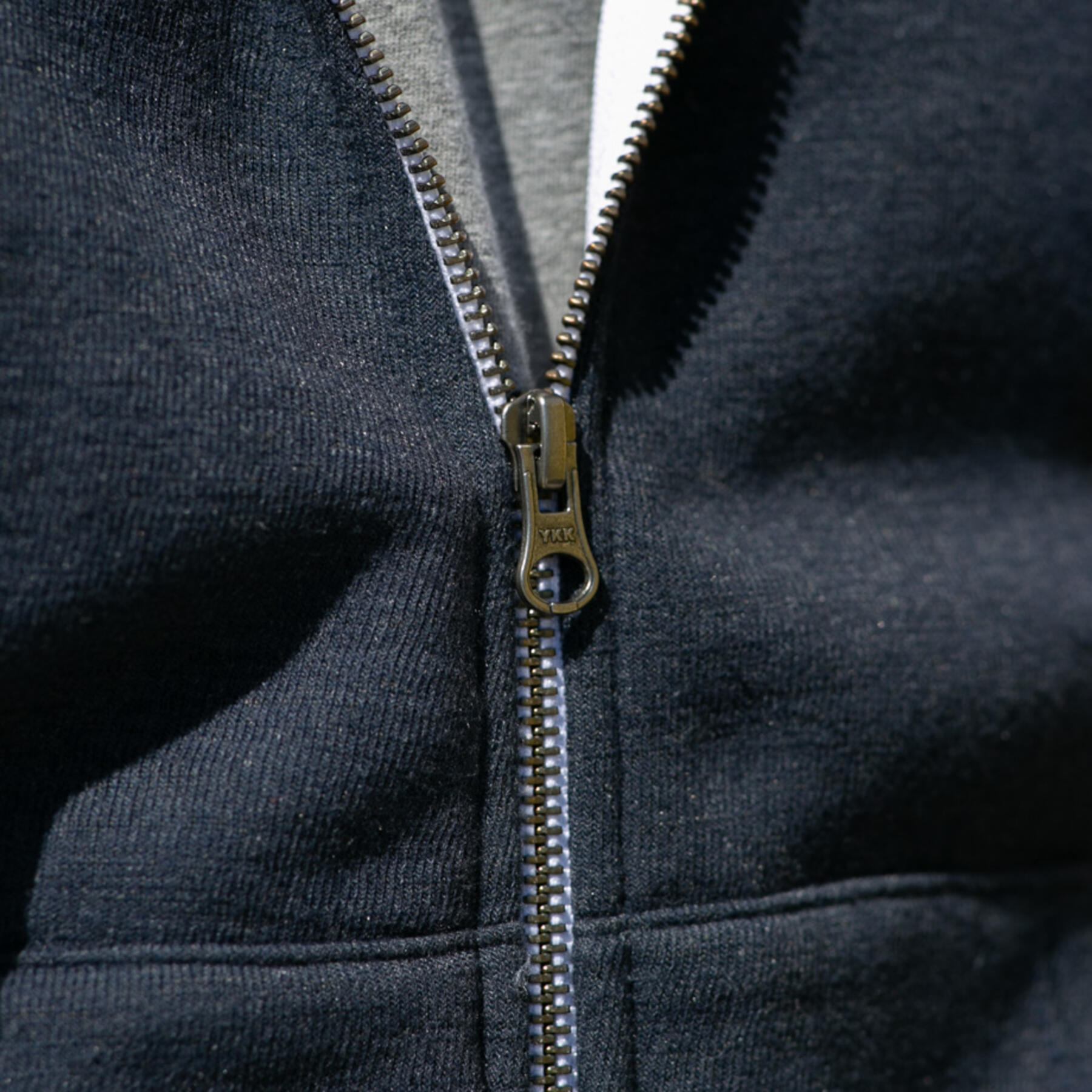 gustin twisted yarn fleece zip hoodie - navy