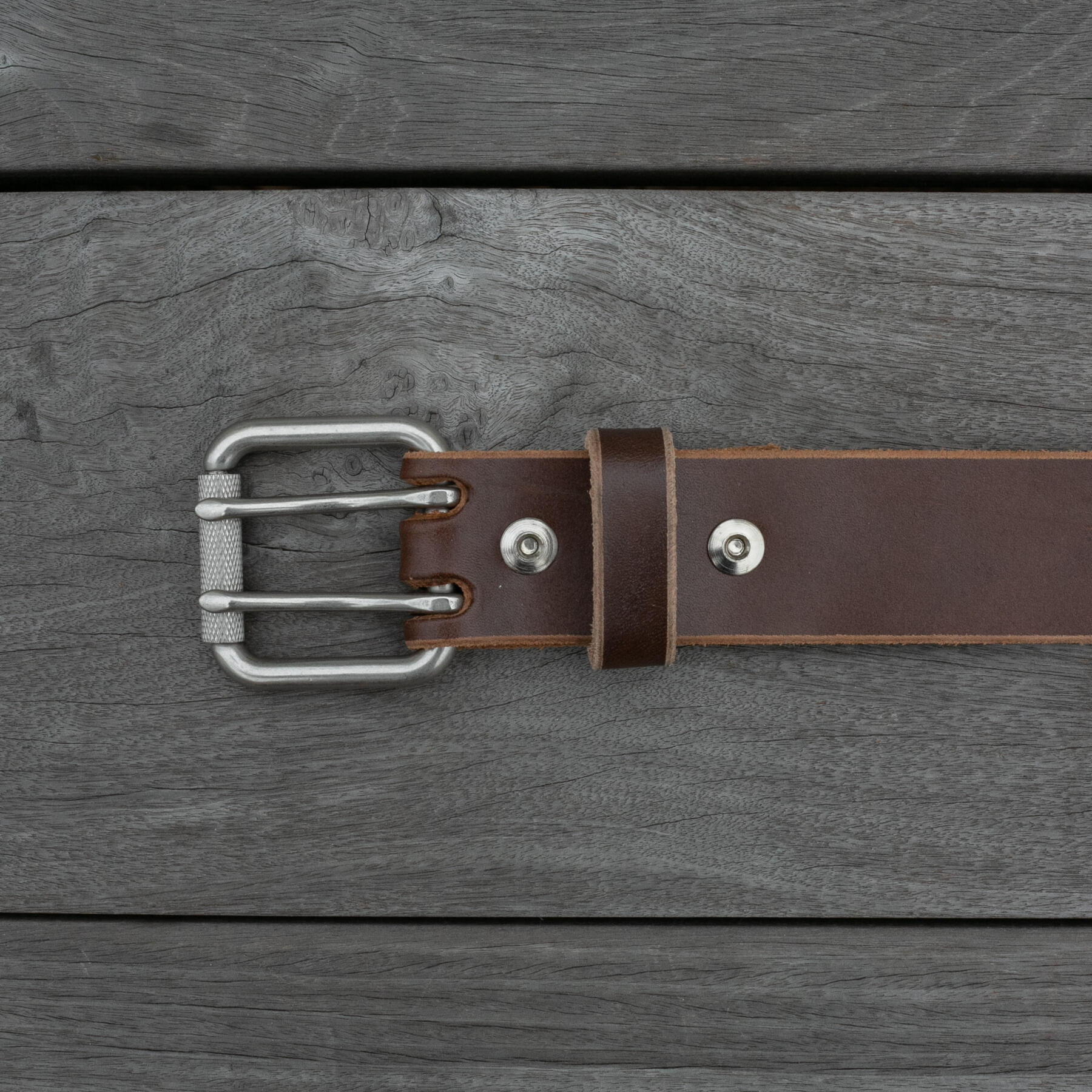 gustin double prong belt - horween latigo brown