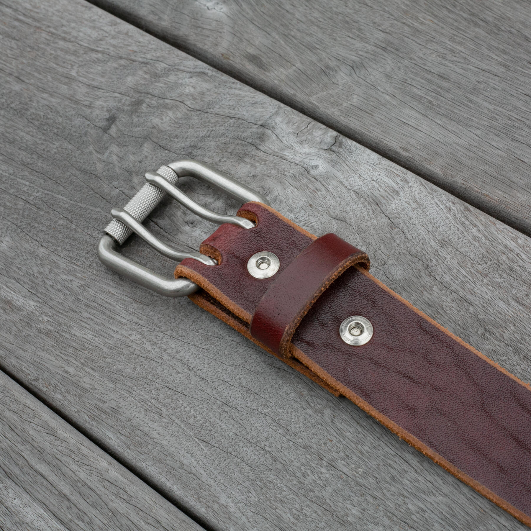 gustin double prong belt - russet