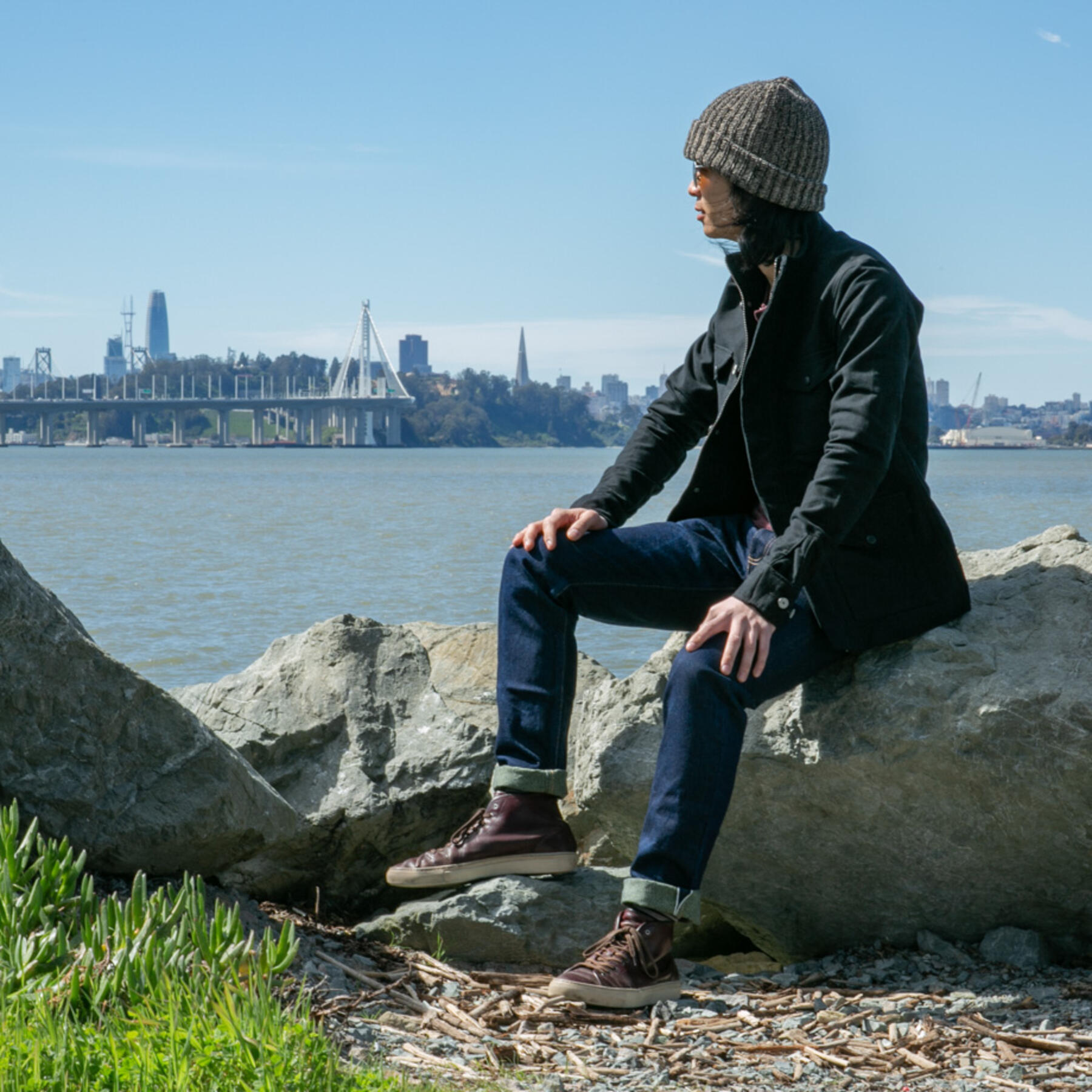 gustin moleskin field jacket - black
