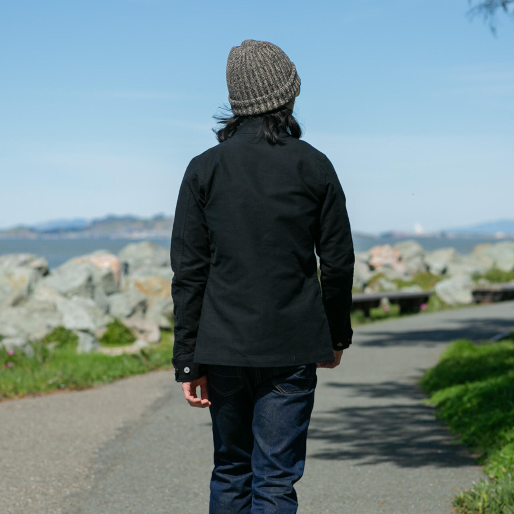 gustin moleskin field jacket - black