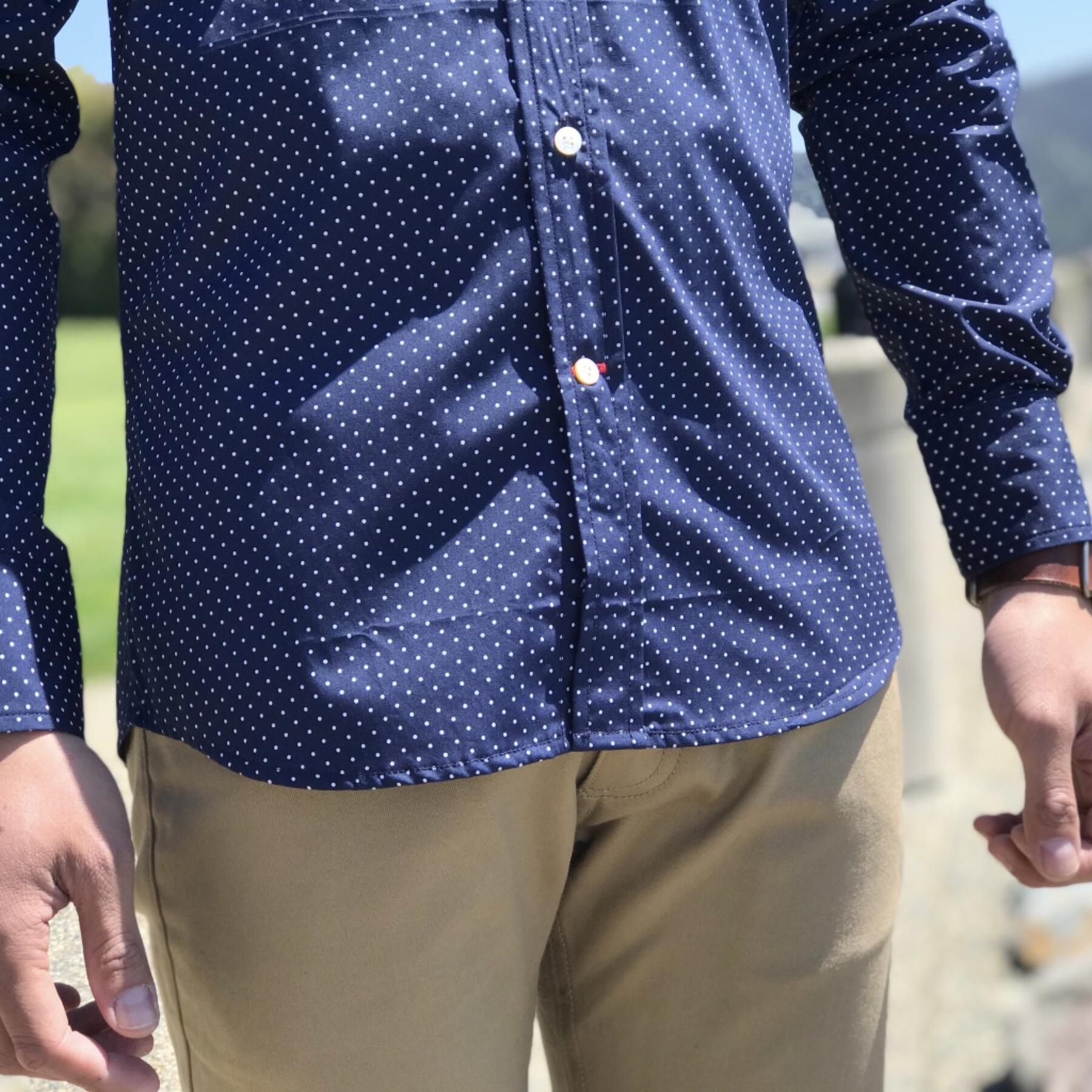 gustin #640 sky polka dot poplin