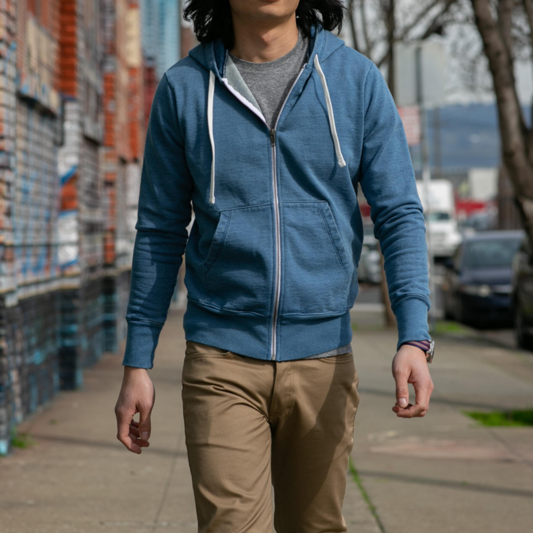 gustin indigo dye zip hoodie 2 pack